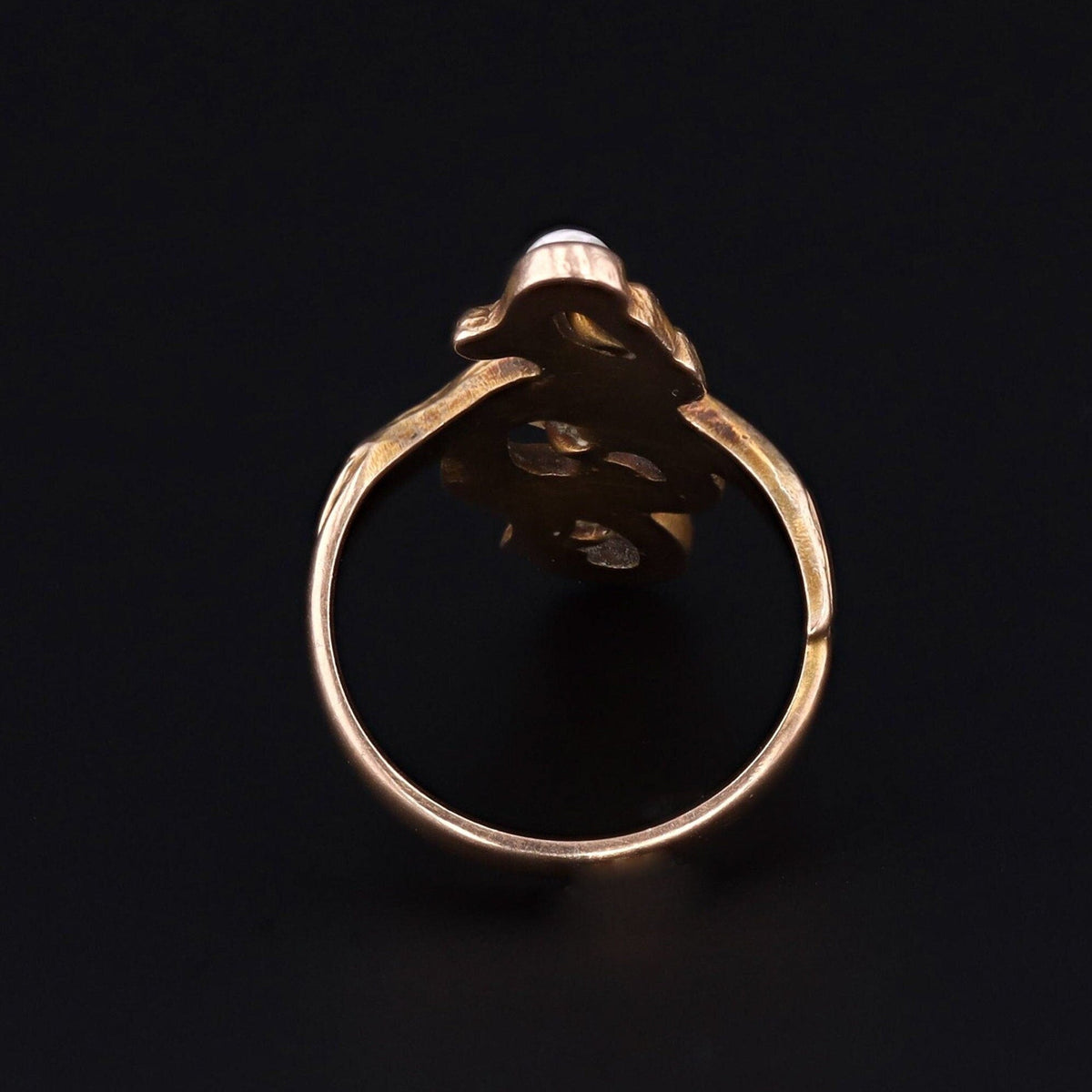 Art Nouveau Pearl Ring of 14k Gold - Trademark Antiques