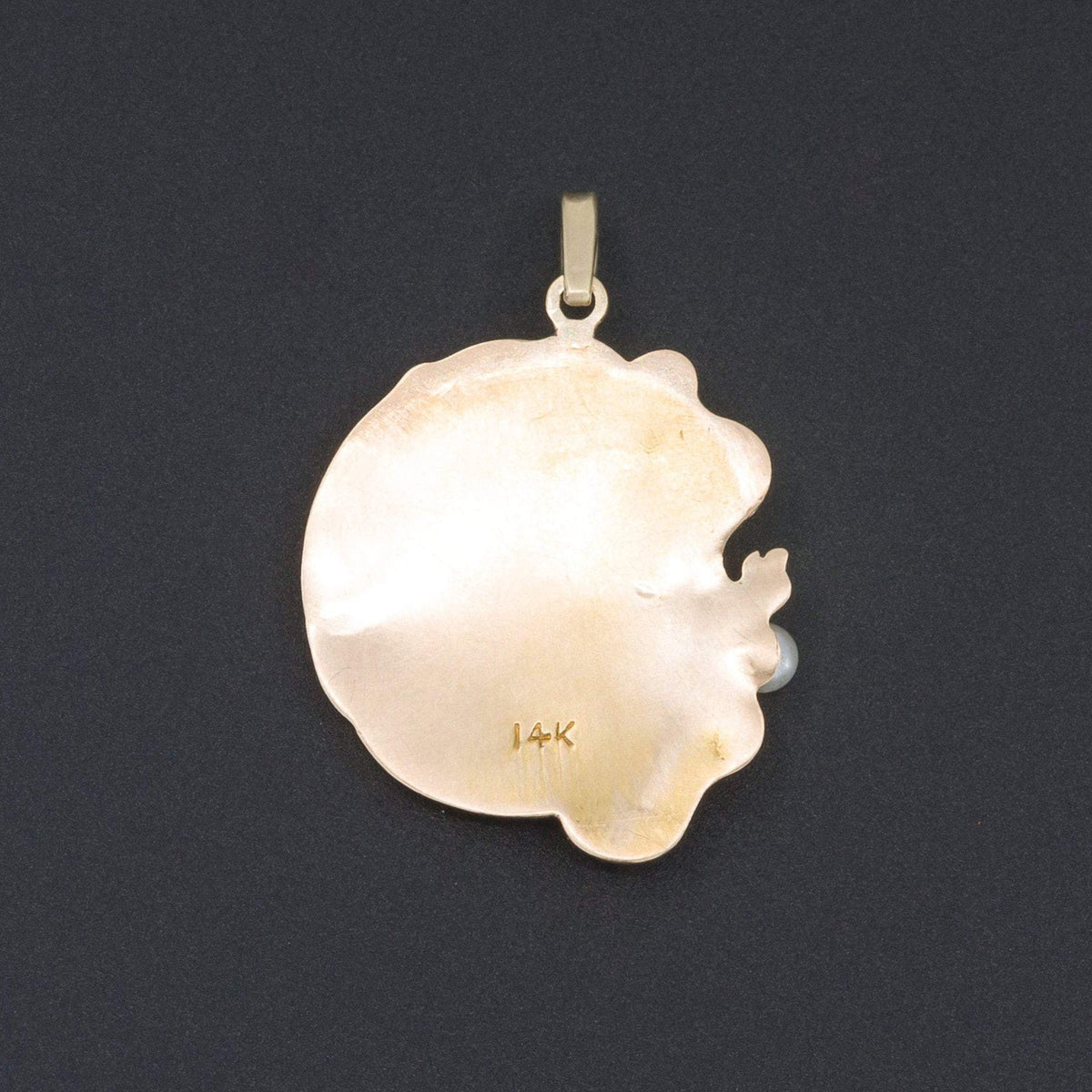 Art Nouveau Woman Pendant | 14k Gold Pendant - Trademark Antiques