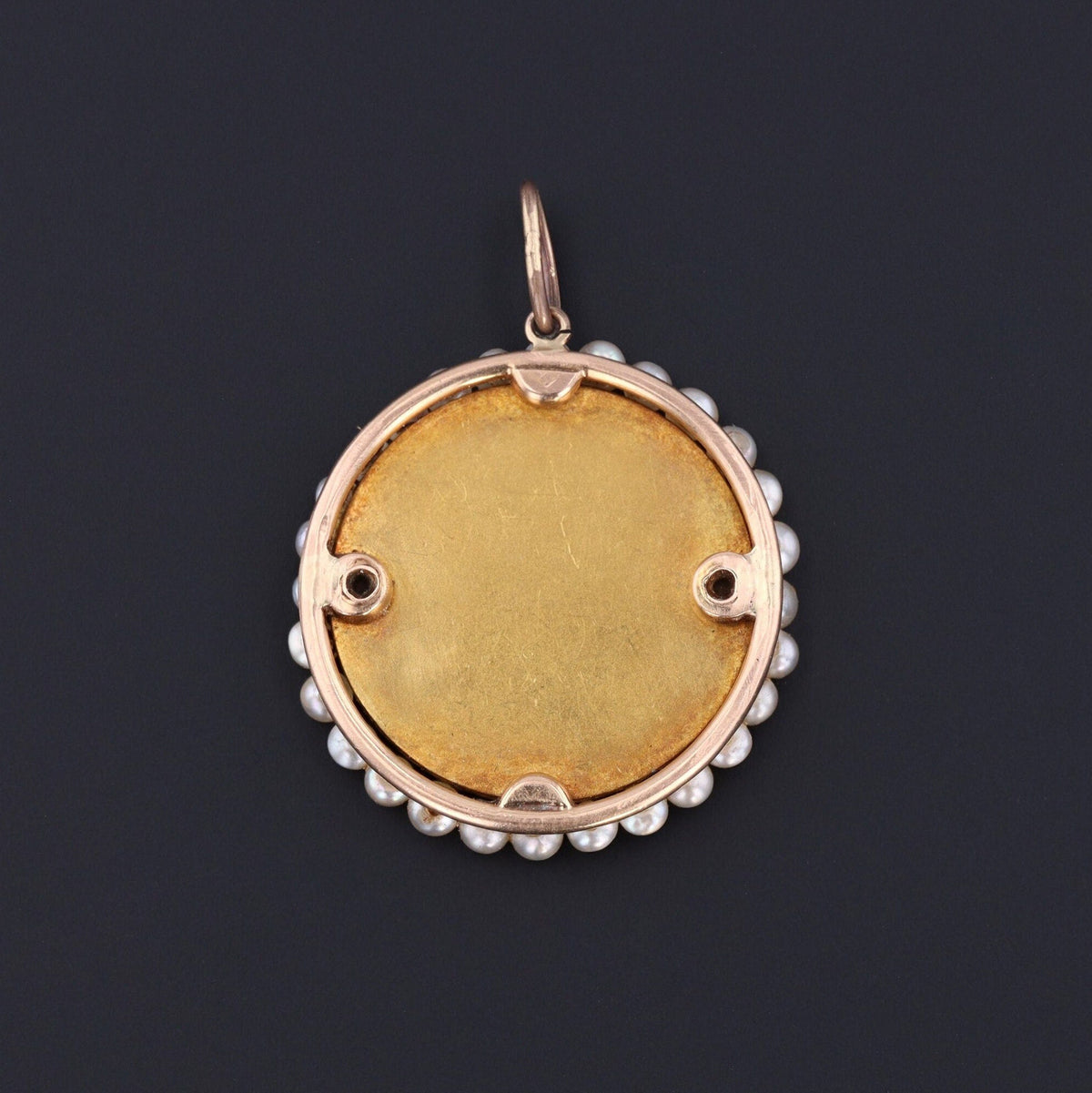 Art Nouveau Woman with Pearls Conversion Pendant of 14k Gold - Trademark Antiques