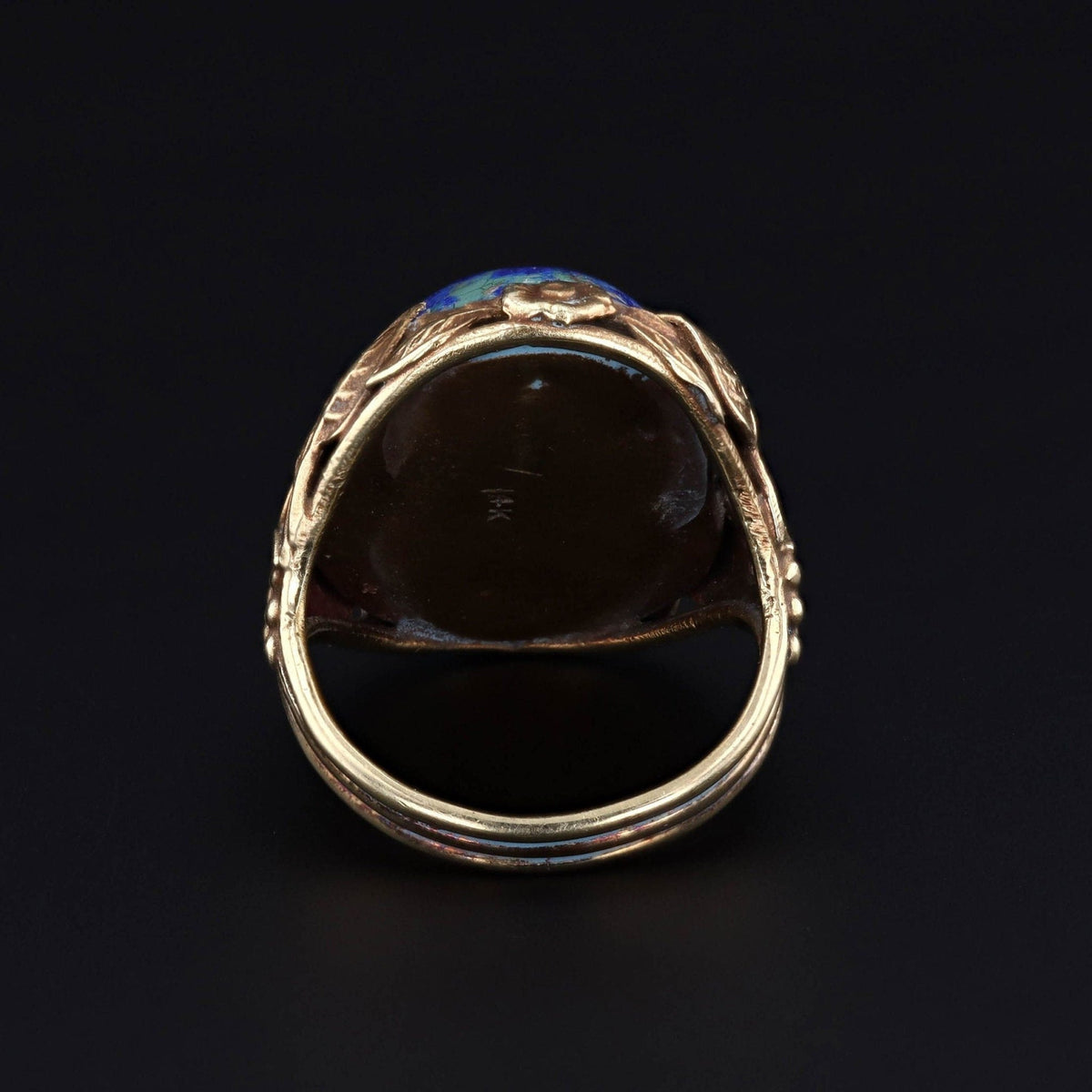 Azurite Malachite Ring | 14k Gold Ring - Trademark Antiques