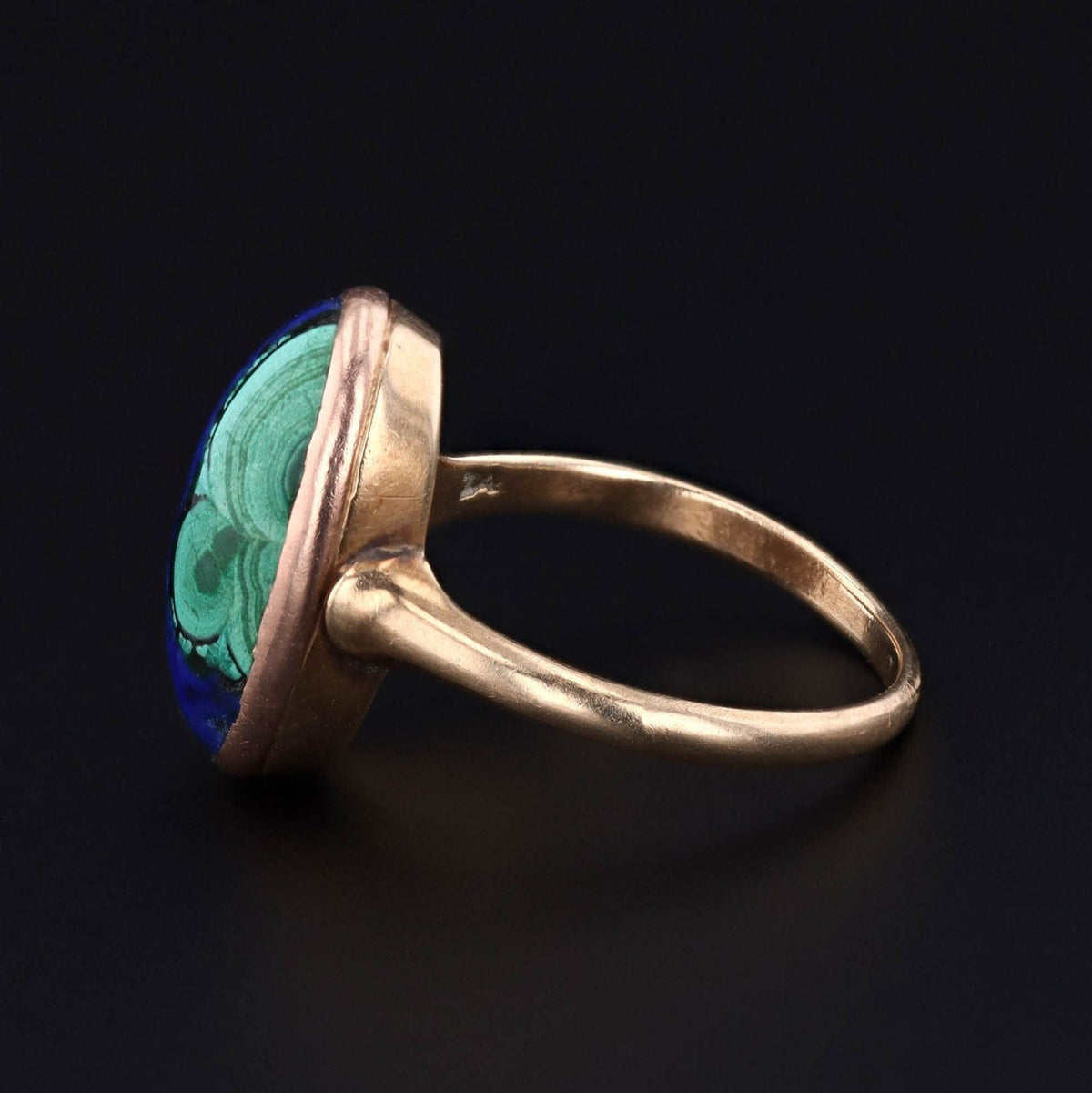 Azurite Malachite Ring | 14k Gold Ring - Trademark Antiques
