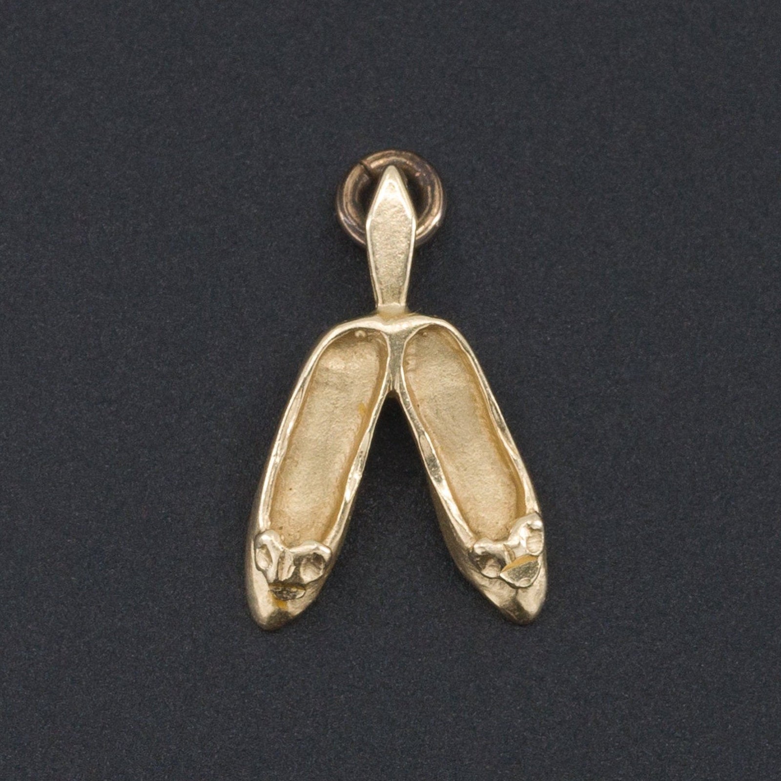 Ballet Slippers Charm | 14k Gold Shoes Charm - Trademark Antiques