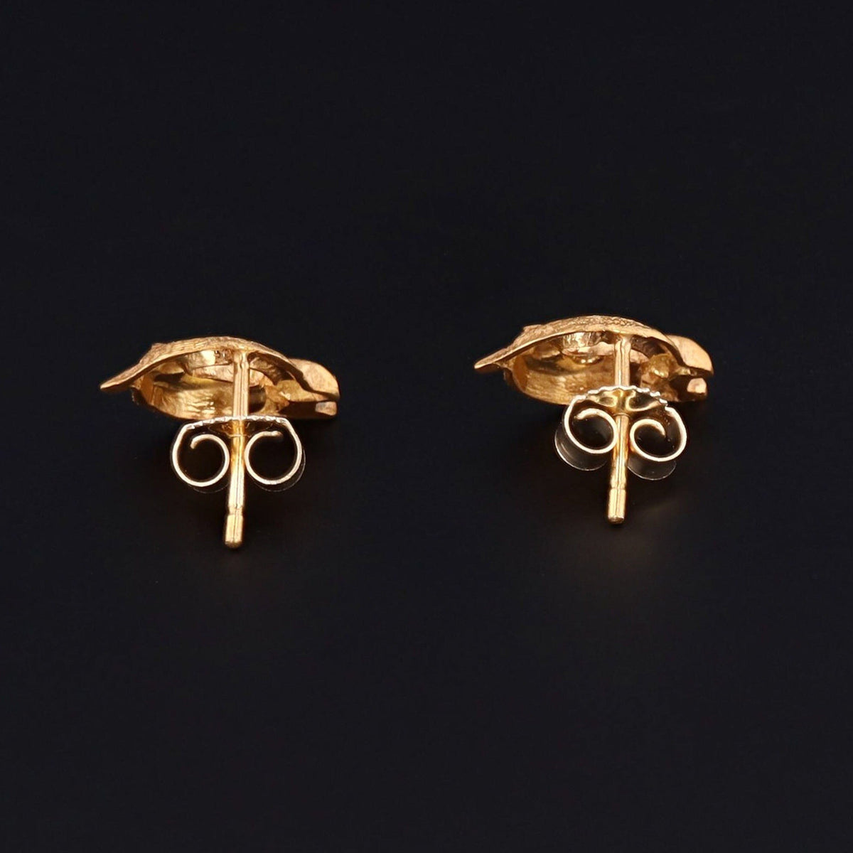 Basilisk Earrings | 14k Gold &amp; Demantoid Garnet Earrings - Trademark Antiques