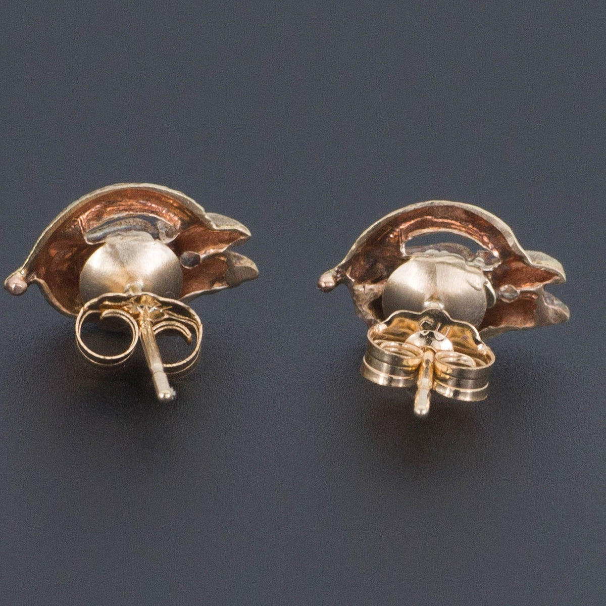 Basilisk Earrings | 14k Gold &amp; Demantoid Garnet Earrings - Trademark Antiques