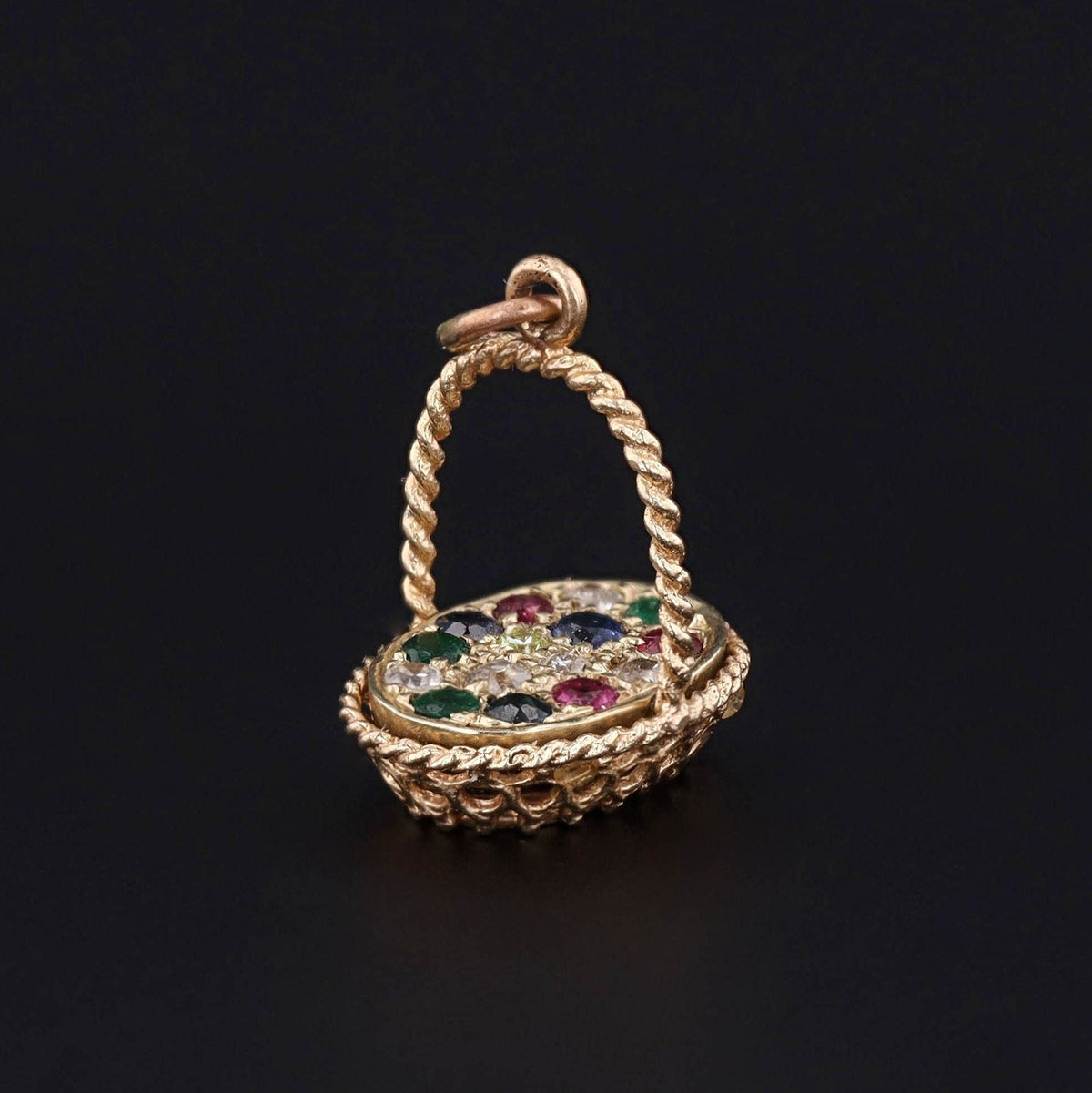 Basket Pendant | Flower Charm - Trademark Antiques