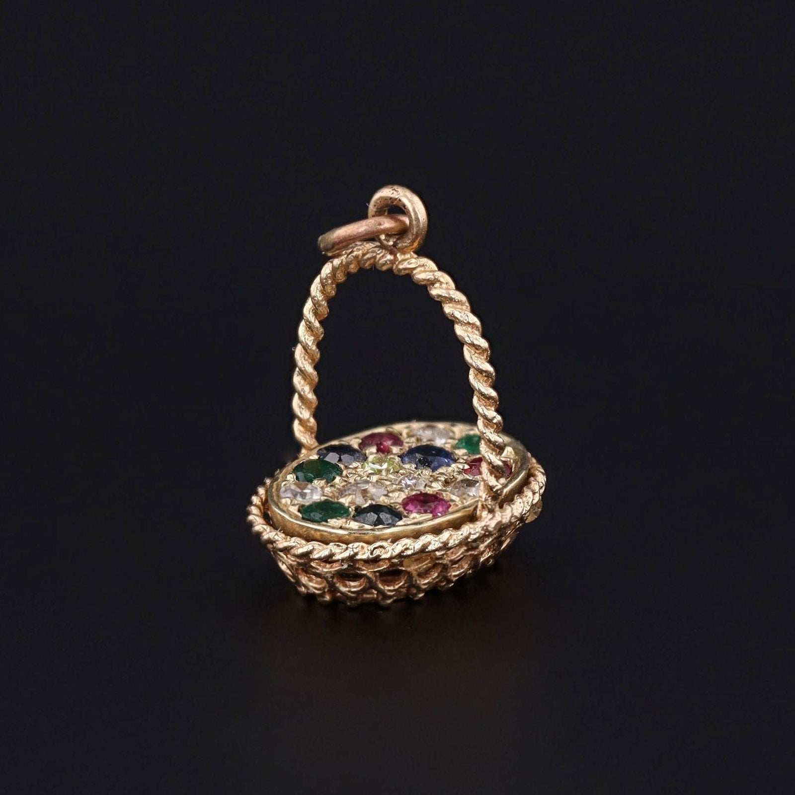 Basket Pendant | Flower Charm - Trademark Antiques