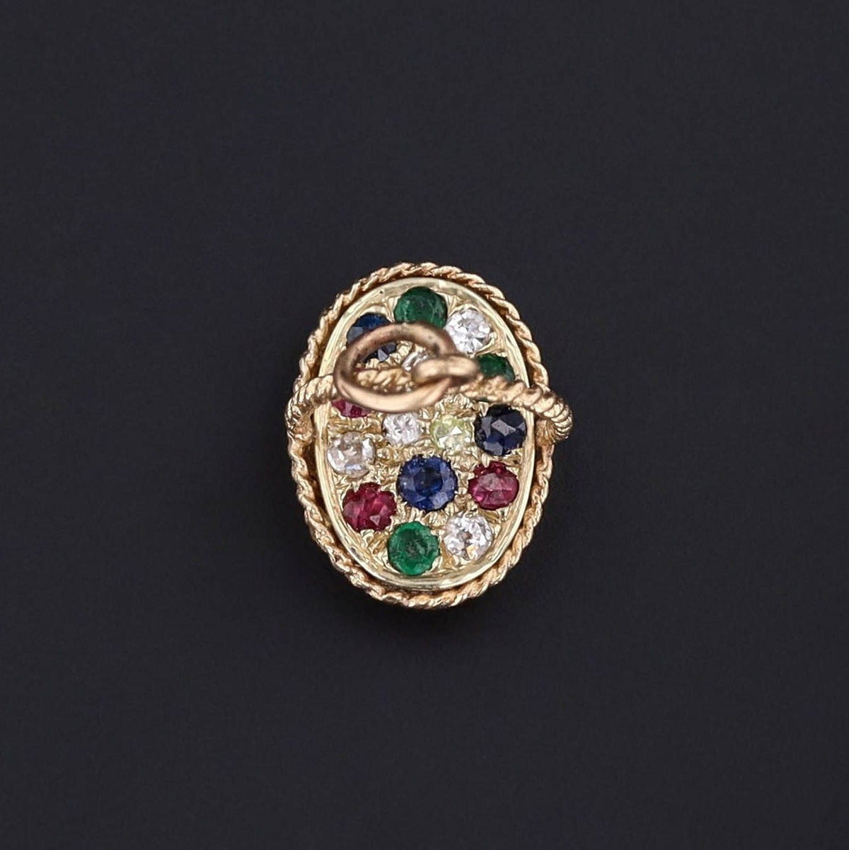 Basket Pendant | Flower Charm - Trademark Antiques
