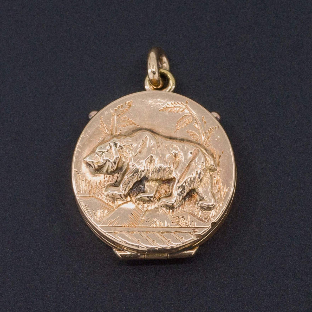 Bear Locket | 14k Gold Locket - Trademark Antiques
