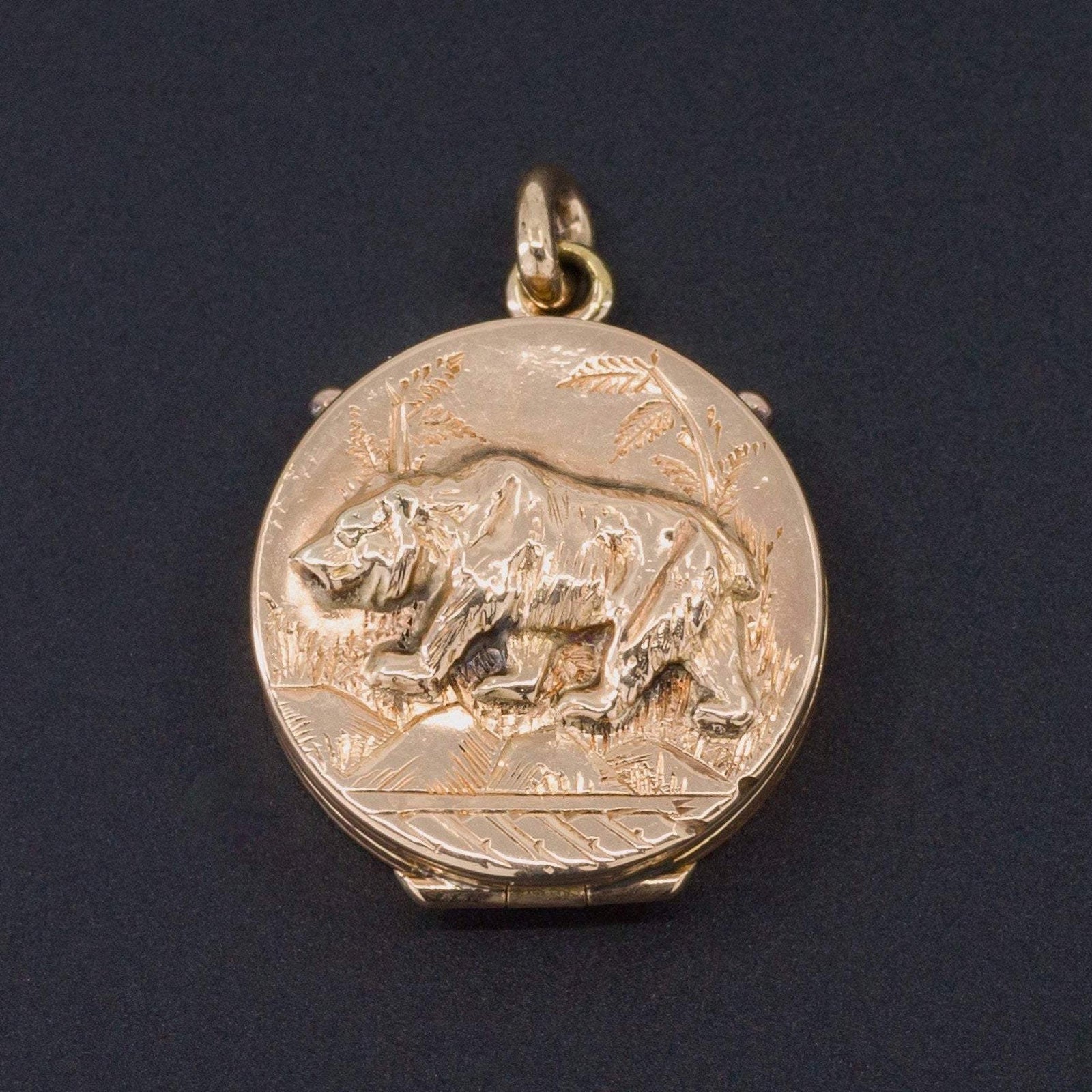 Bear Locket | 14k Gold Locket - Trademark Antiques