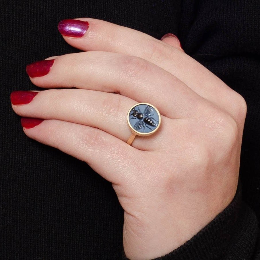Bee Ring | Intaglio Ring - Trademark Antiques
