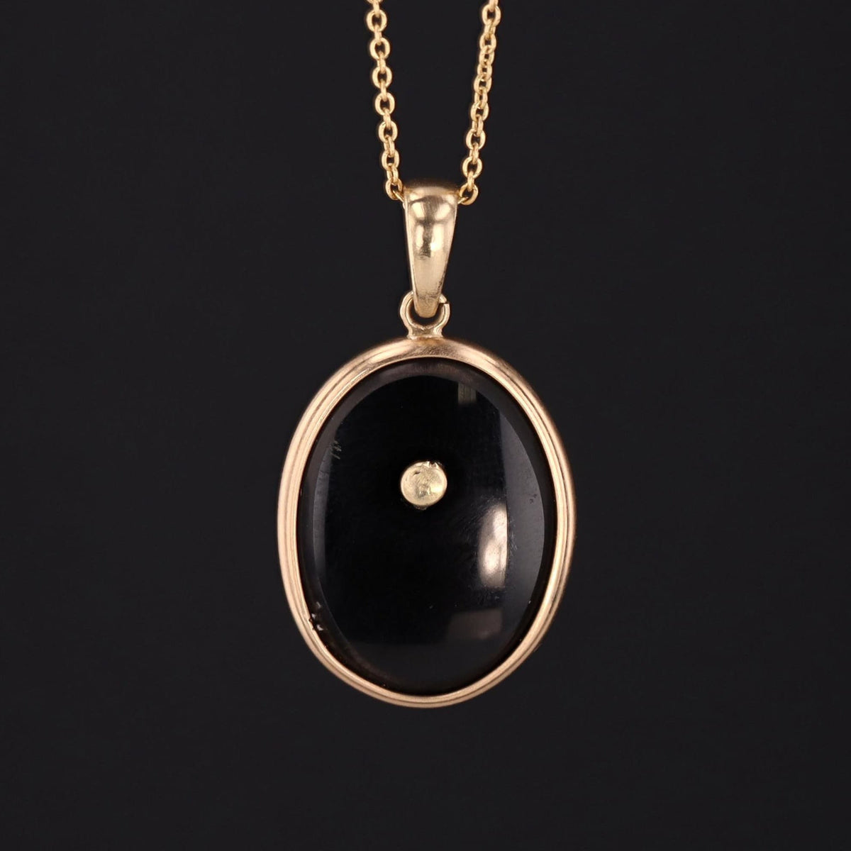 Beetle Pendant | Onyx Insect Pendant - Trademark Antiques