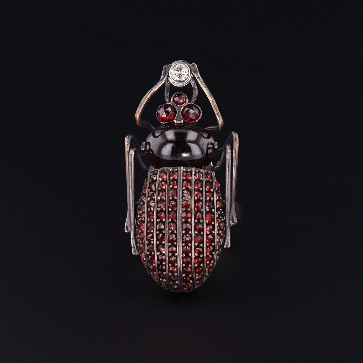 Beetle Ring | Antique Garnet Bug Ring - Trademark Antiques