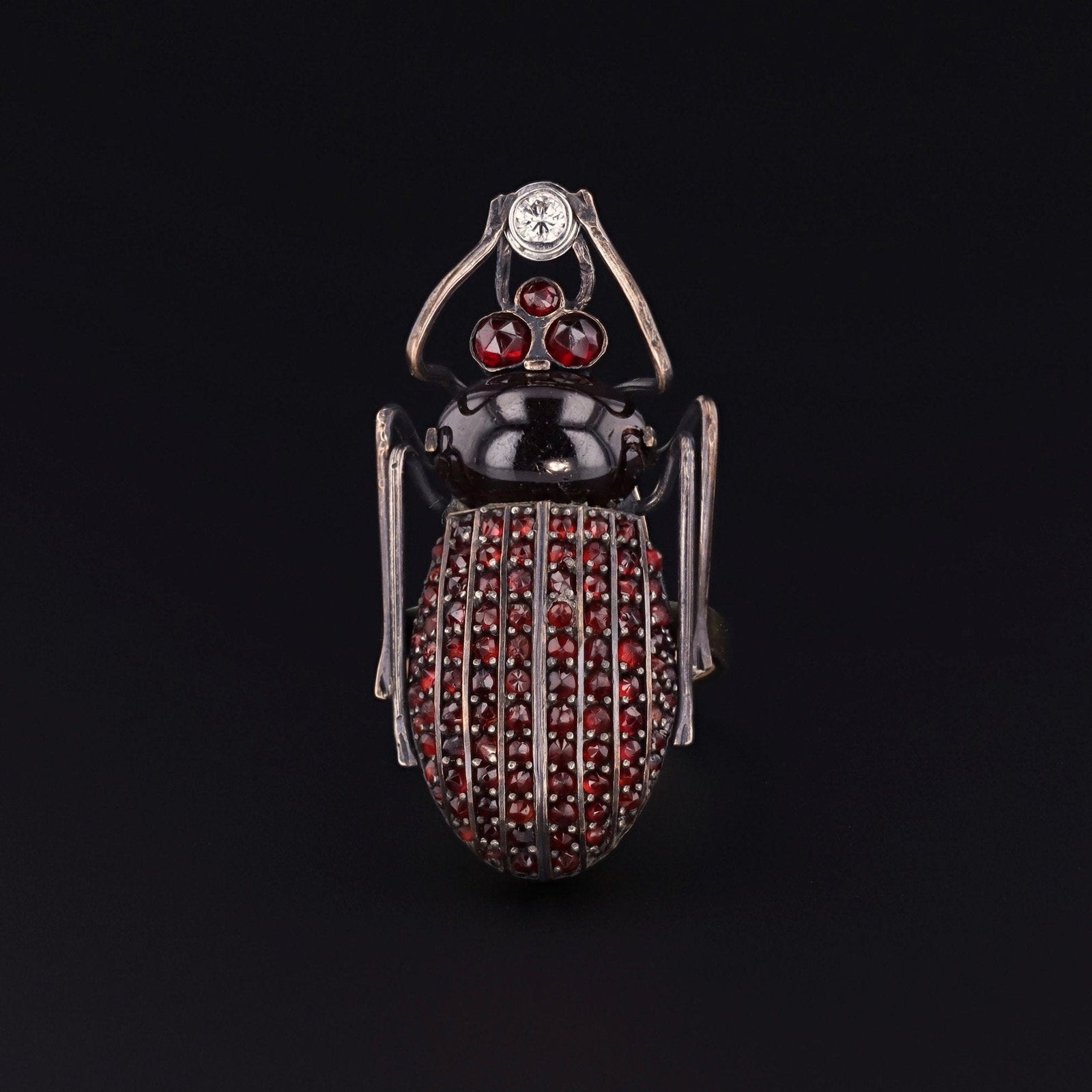 Beetle Ring | Antique Garnet Bug Ring - Trademark Antiques
