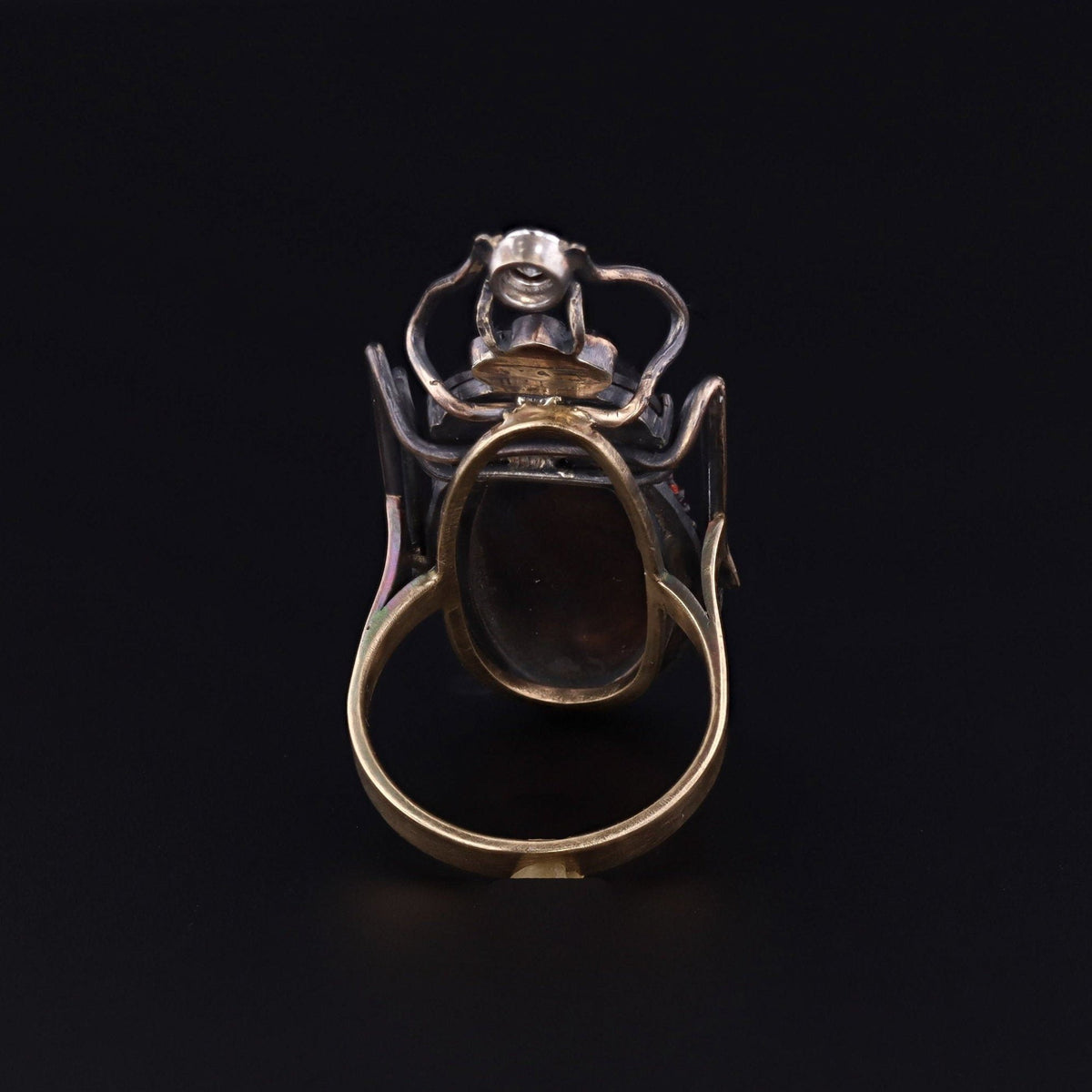 Beetle Ring | Antique Garnet Bug Ring - Trademark Antiques