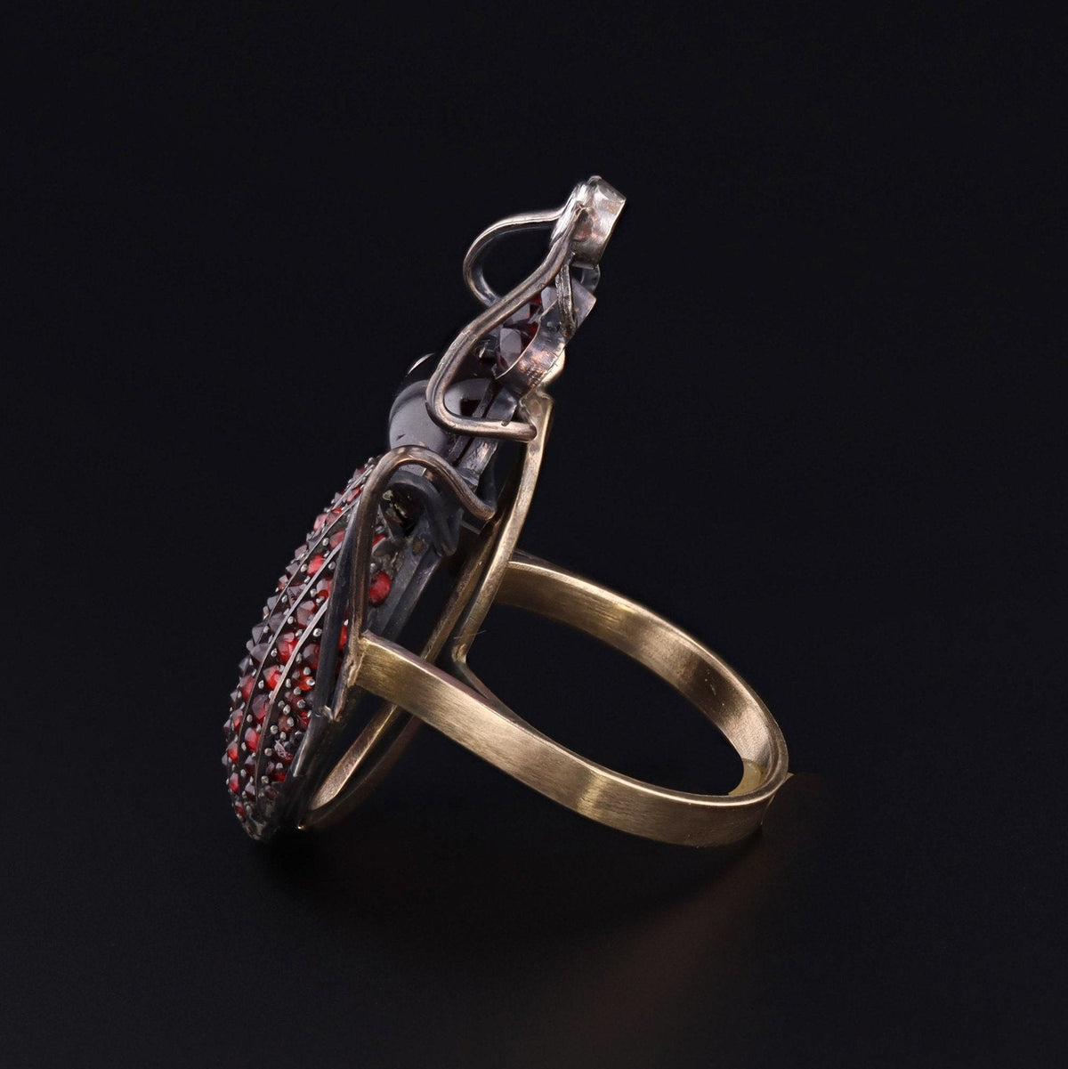 Beetle Ring | Antique Garnet Bug Ring - Trademark Antiques