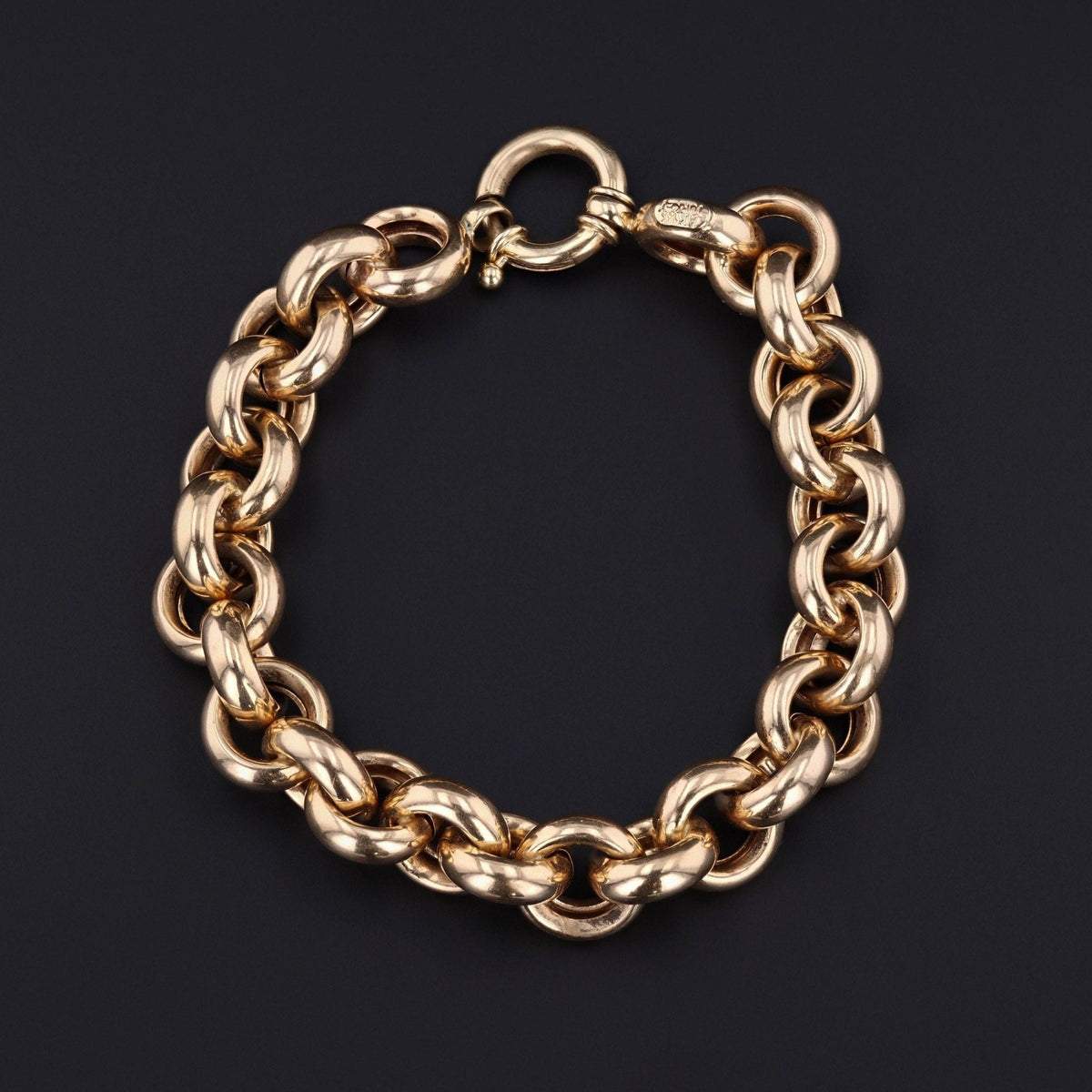 Belcher Link Bracelet | 14k Gold Bracelet - Trademark Antiques