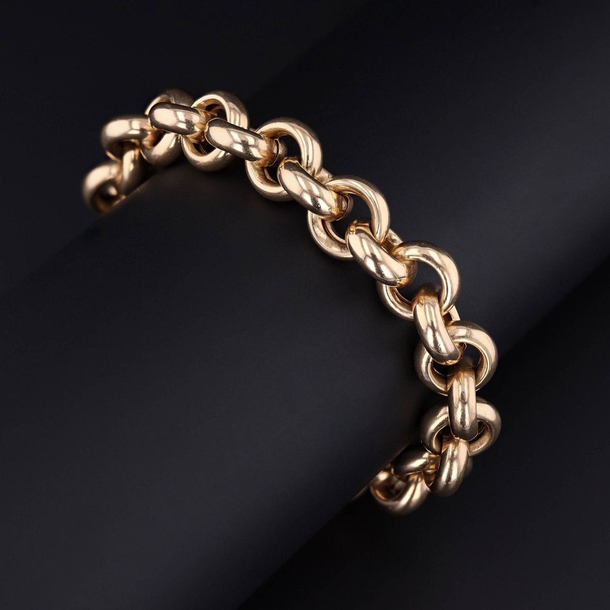 Belcher Link Bracelet | 14k Gold Bracelet - Trademark Antiques