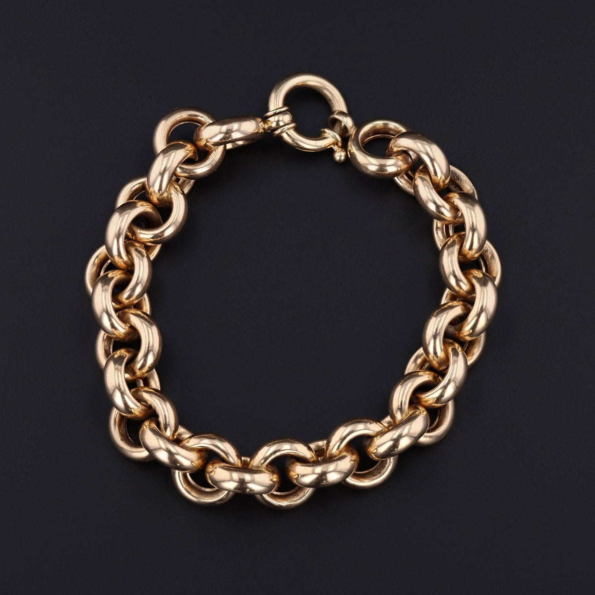 Belcher Link Bracelet | 14k Gold Bracelet - Trademark Antiques