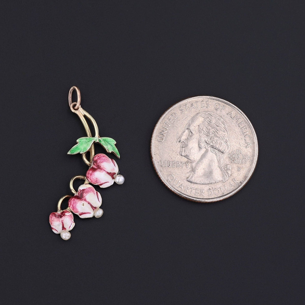 Bleeding Heart Pendant | Flower Pendant - Trademark Antiques