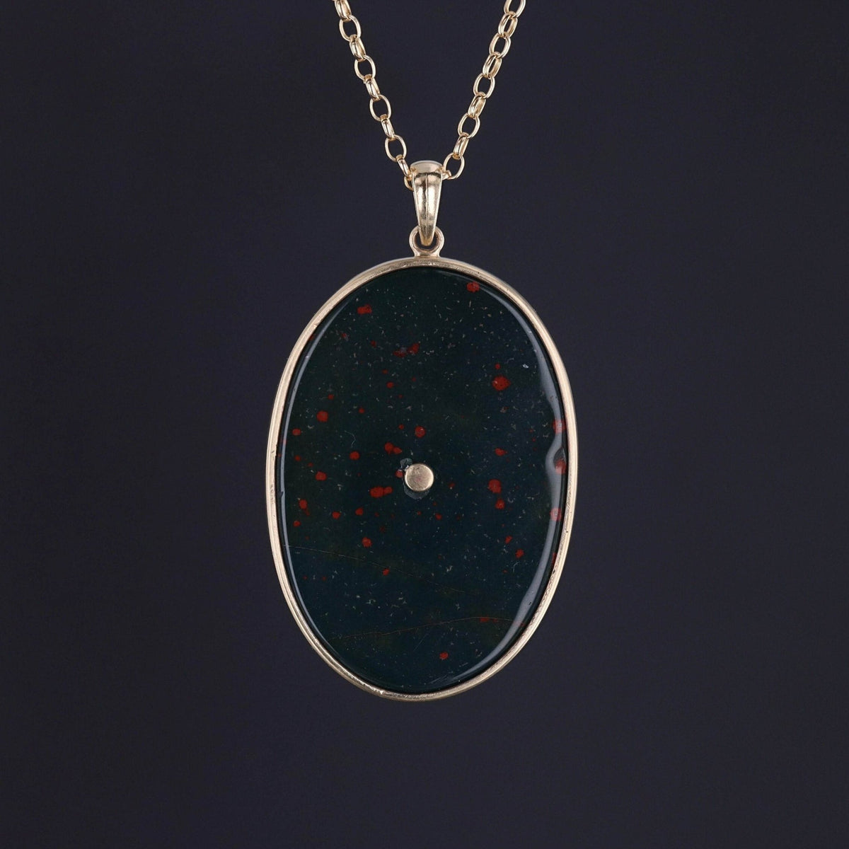 Bloodstone Snake Pendant of 14k Gold - Trademark Antiques