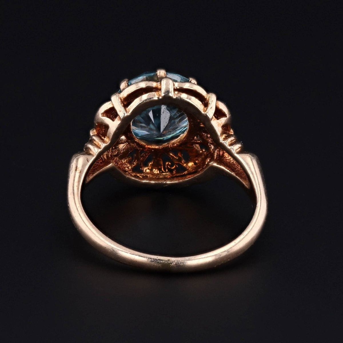 Blue Zircon Ring | Antique Blue Zircon Ring - Trademark Antiques
