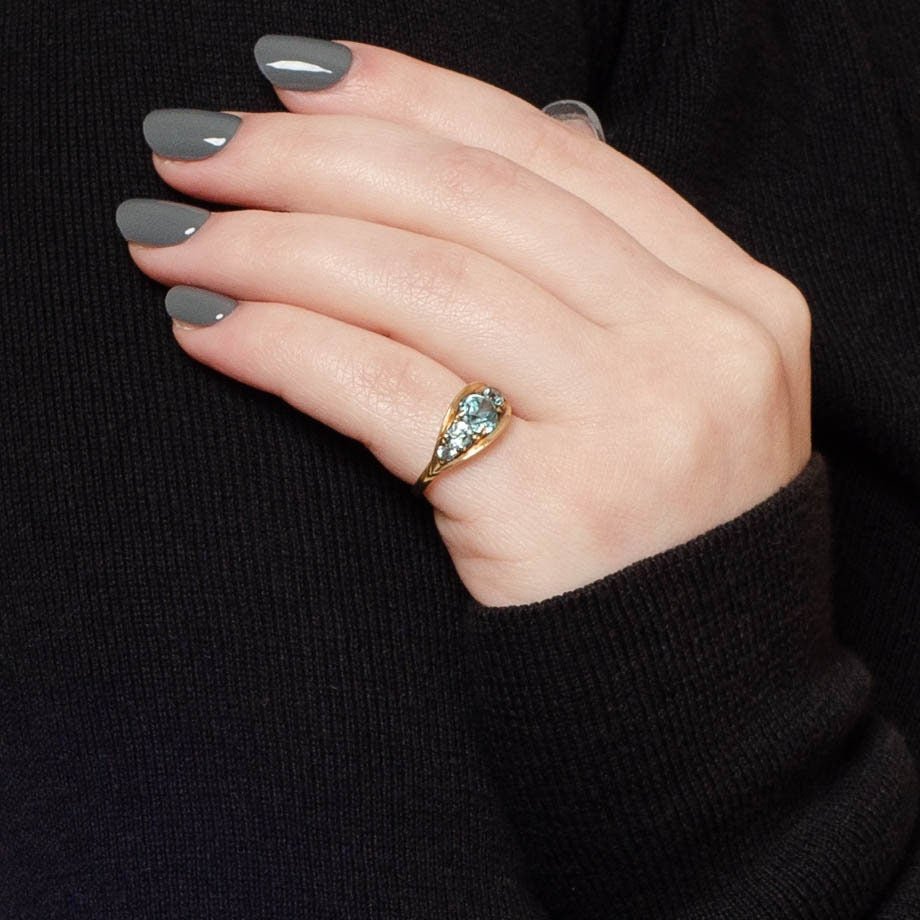 Blue Zircon Ring | Vintage Ring - Trademark Antiques
