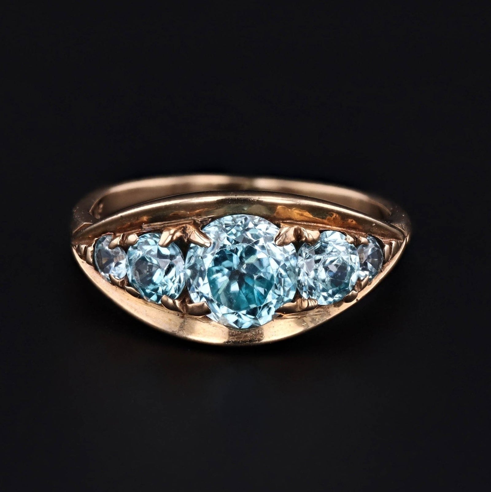 Blue Zircon Ring | Vintage Ring - Trademark Antiques