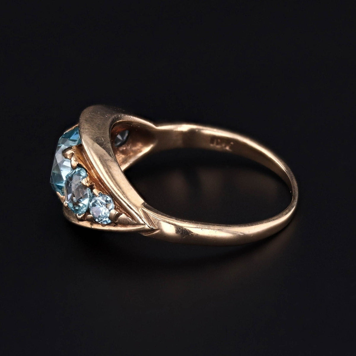 Blue Zircon Ring | Vintage Ring - Trademark Antiques