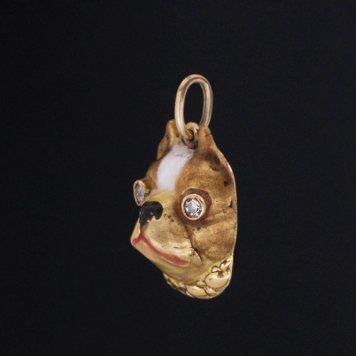 Boston Terrier Charm | 14k Gold Dog Charm - Trademark Antiques