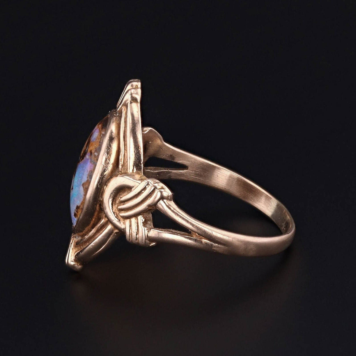 Boulder Opal Ring | 10k Gold Ring - Trademark Antiques