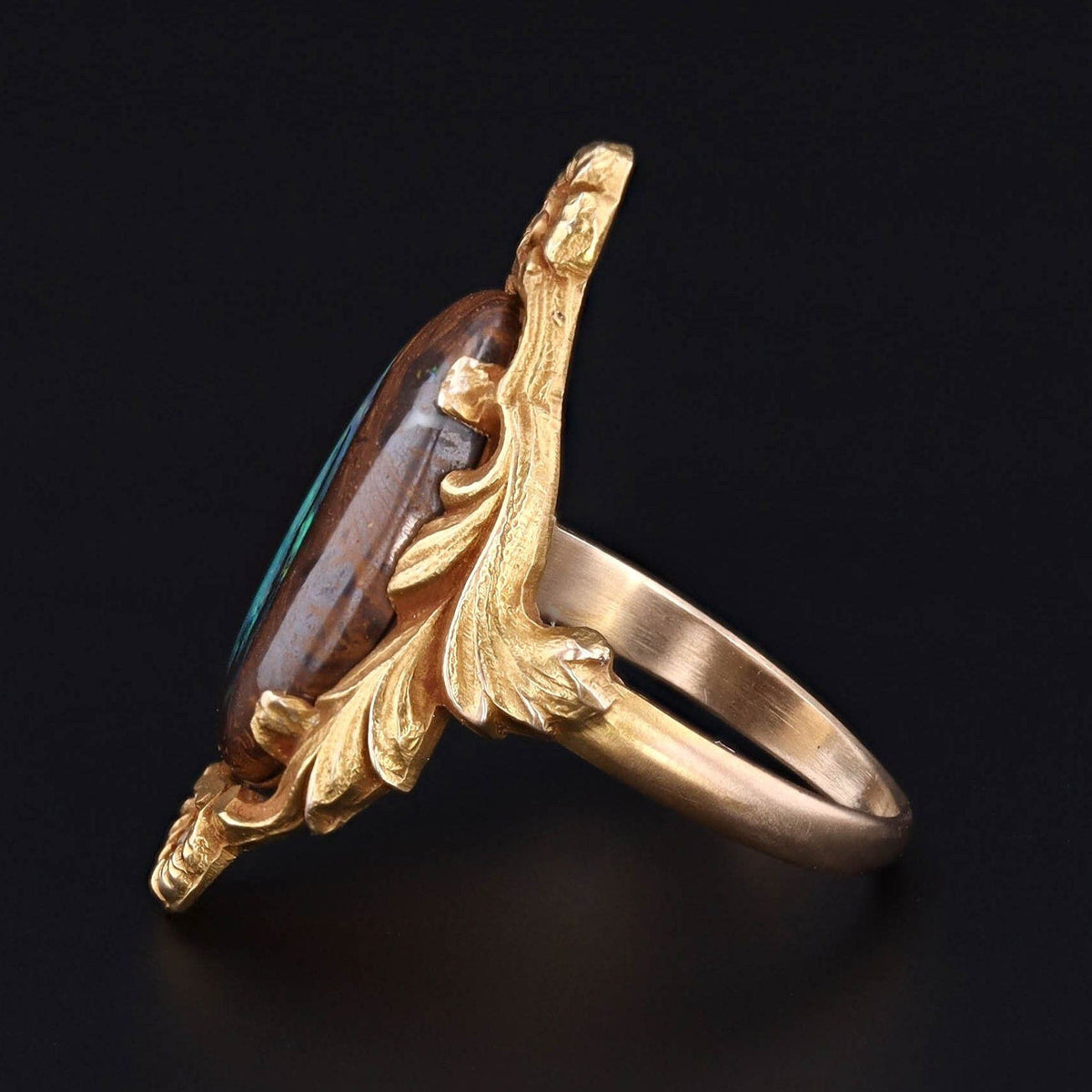 Boulder Opal Ring | 10k Gold Ring - Trademark Antiques