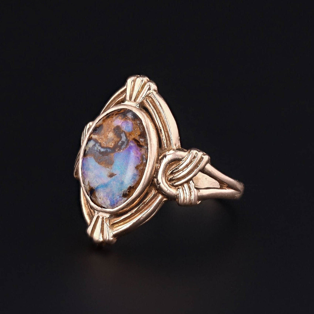 Boulder Opal Ring | 10k Gold Ring - Trademark Antiques