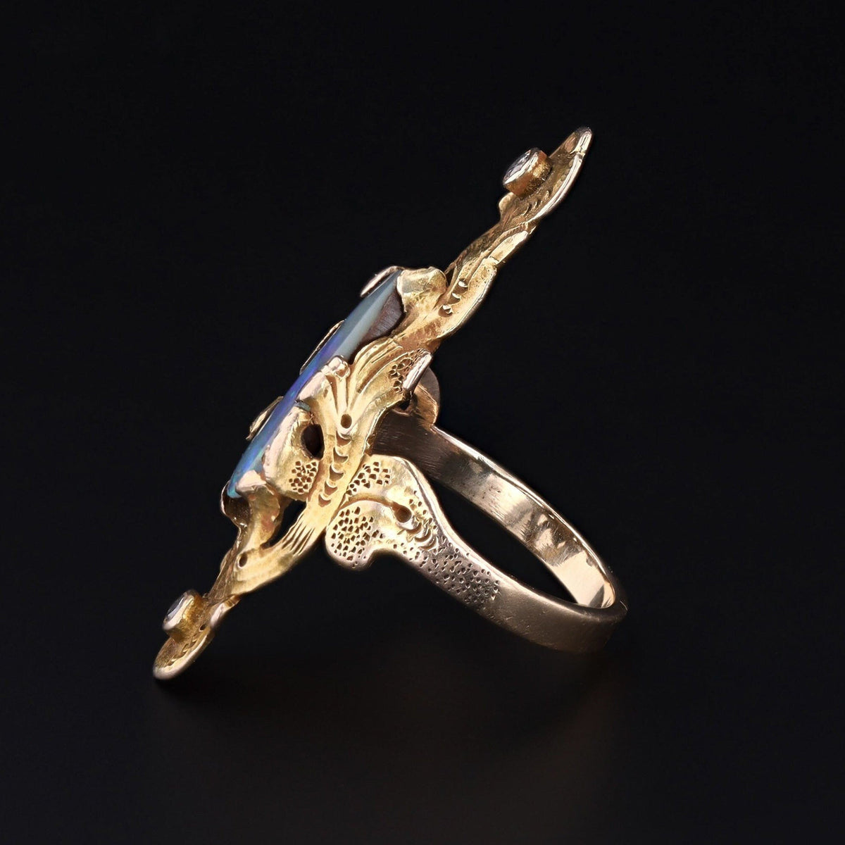Boulder Opal Ring | 10k Gold Ring - Trademark Antiques