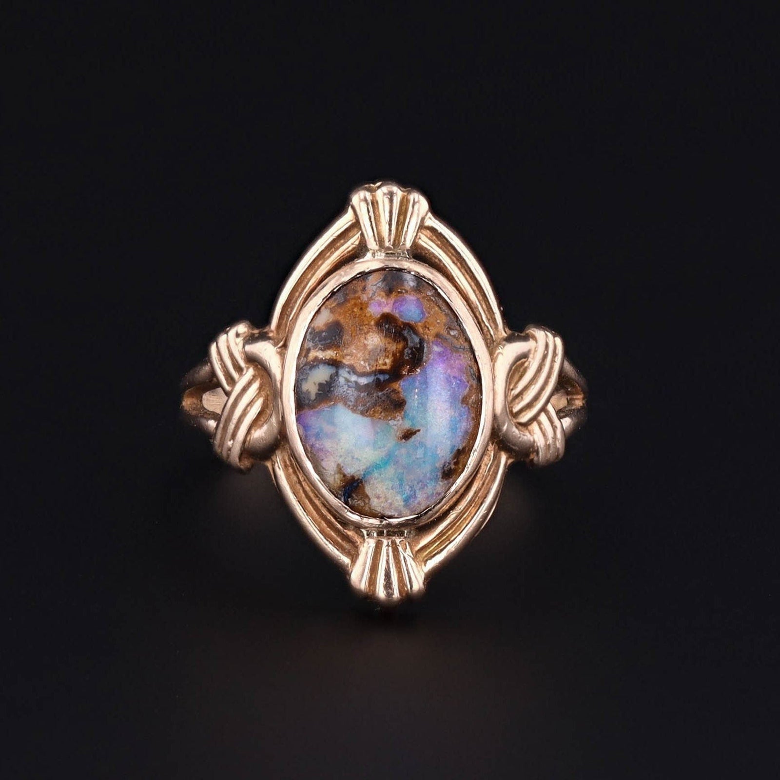 Boulder Opal Ring | 10k Gold Ring - Trademark Antiques