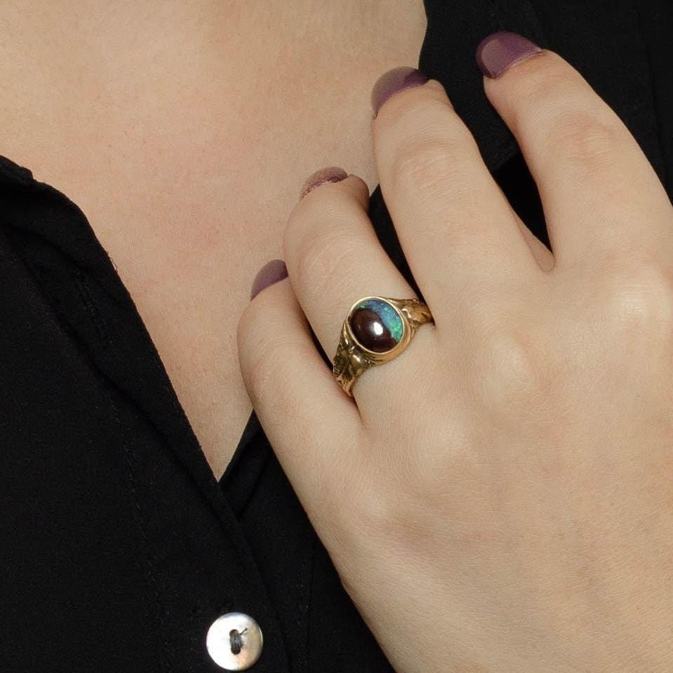 Boulder Opal Ring | 14k Gold Boulder Bird Ring - Trademark Antiques