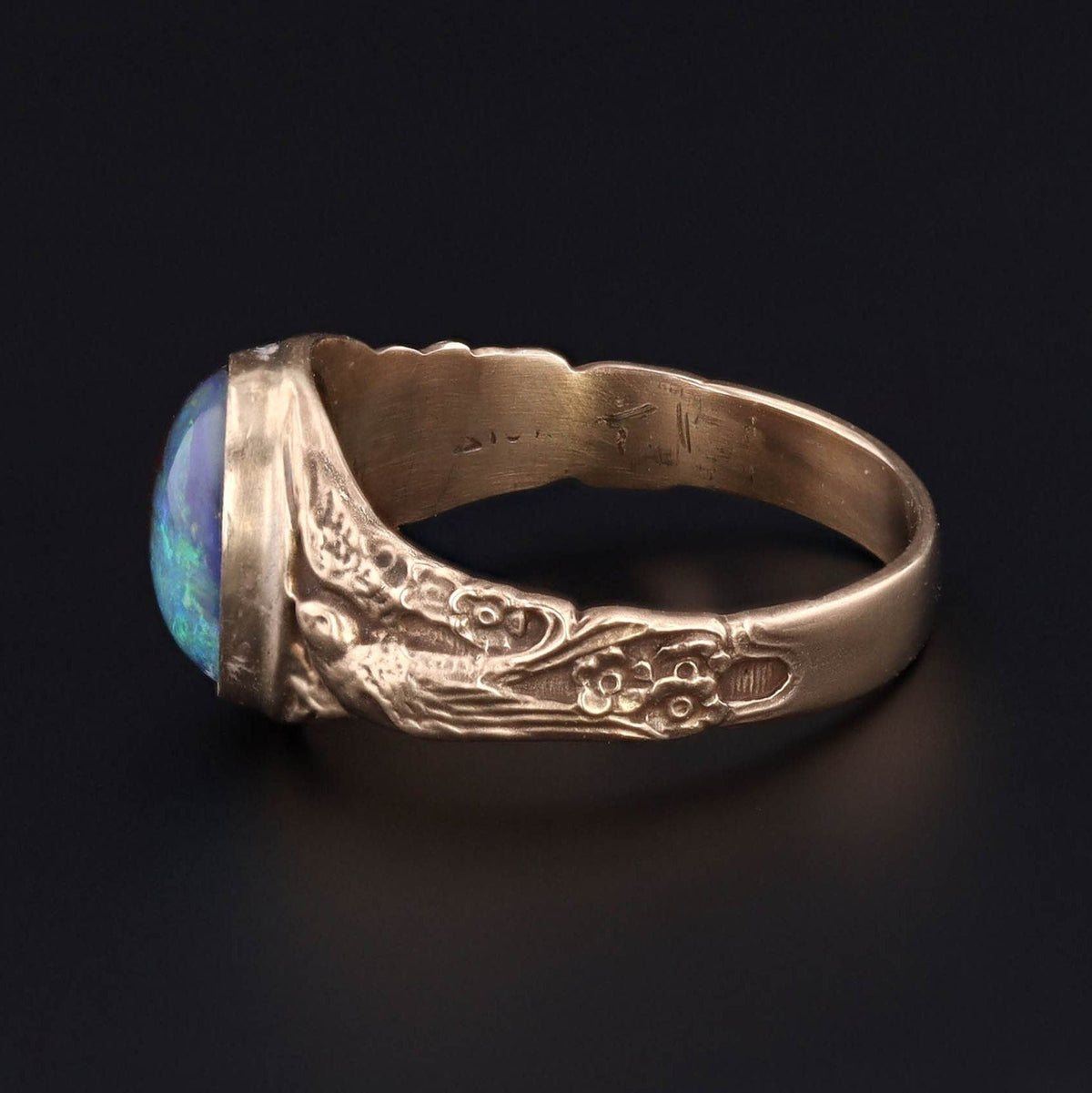 Boulder Opal Ring | 14k Gold Boulder Bird Ring - Trademark Antiques