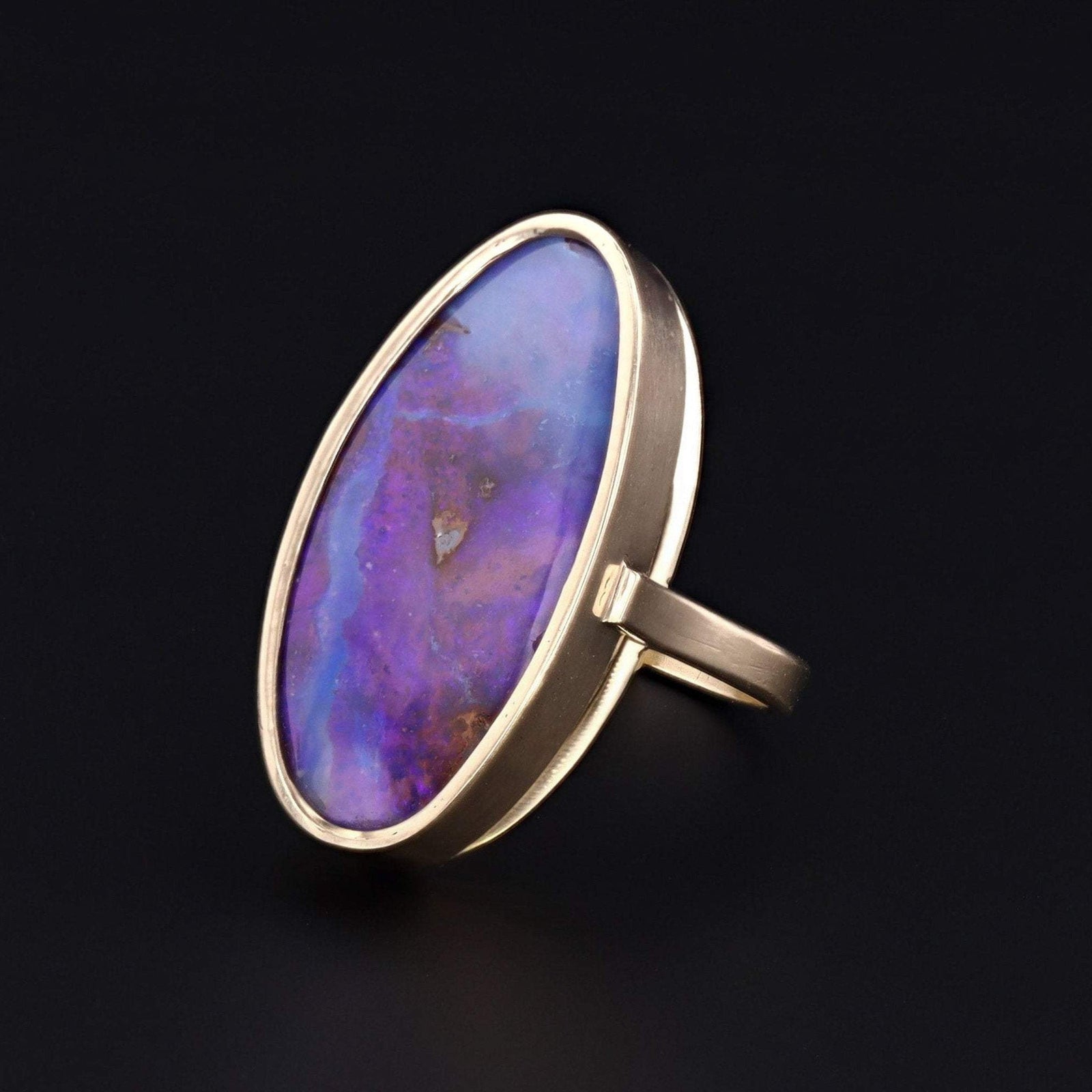 Boulder Opal Ring | 14k Gold Ring - Trademark Antiques