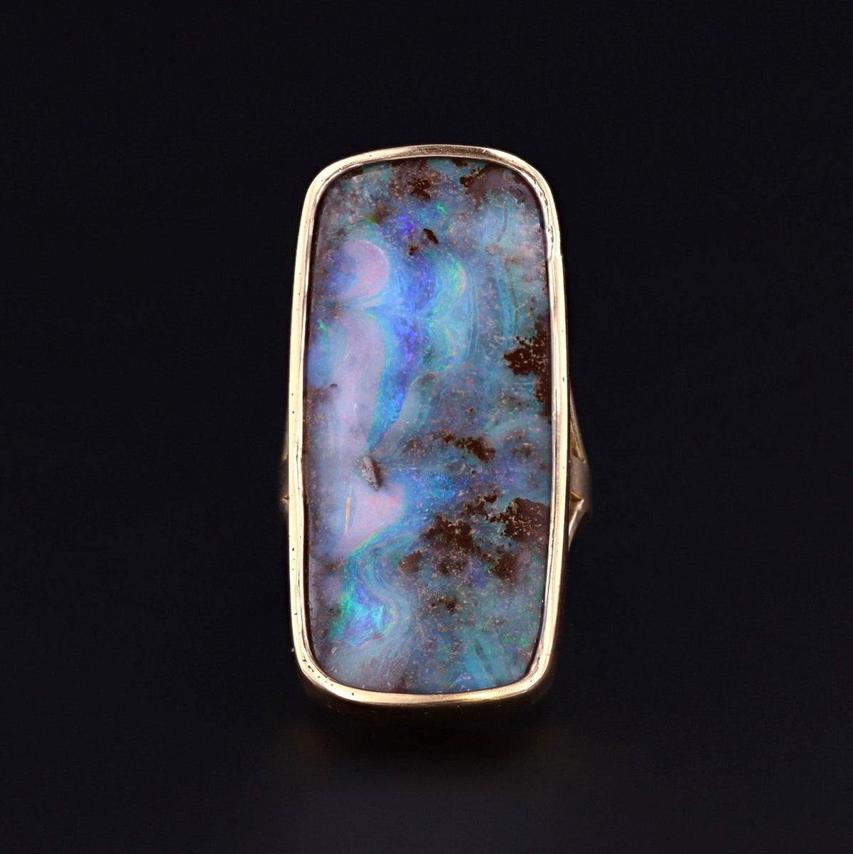 Boulder Opal Ring | 14k Gold Ring - Trademark Antiques