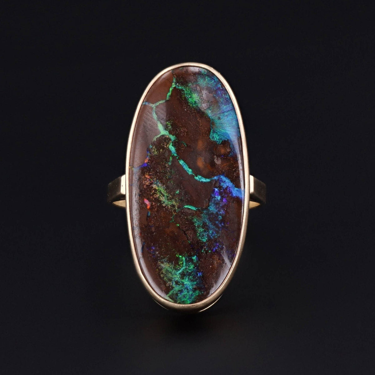 Boulder Opal Ring | 14k Gold Ring - Trademark Antiques