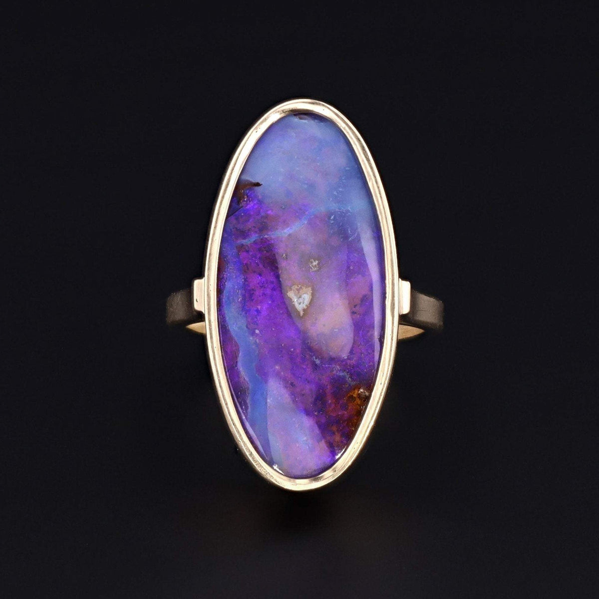 Boulder Opal Ring | 14k Gold Ring - Trademark Antiques