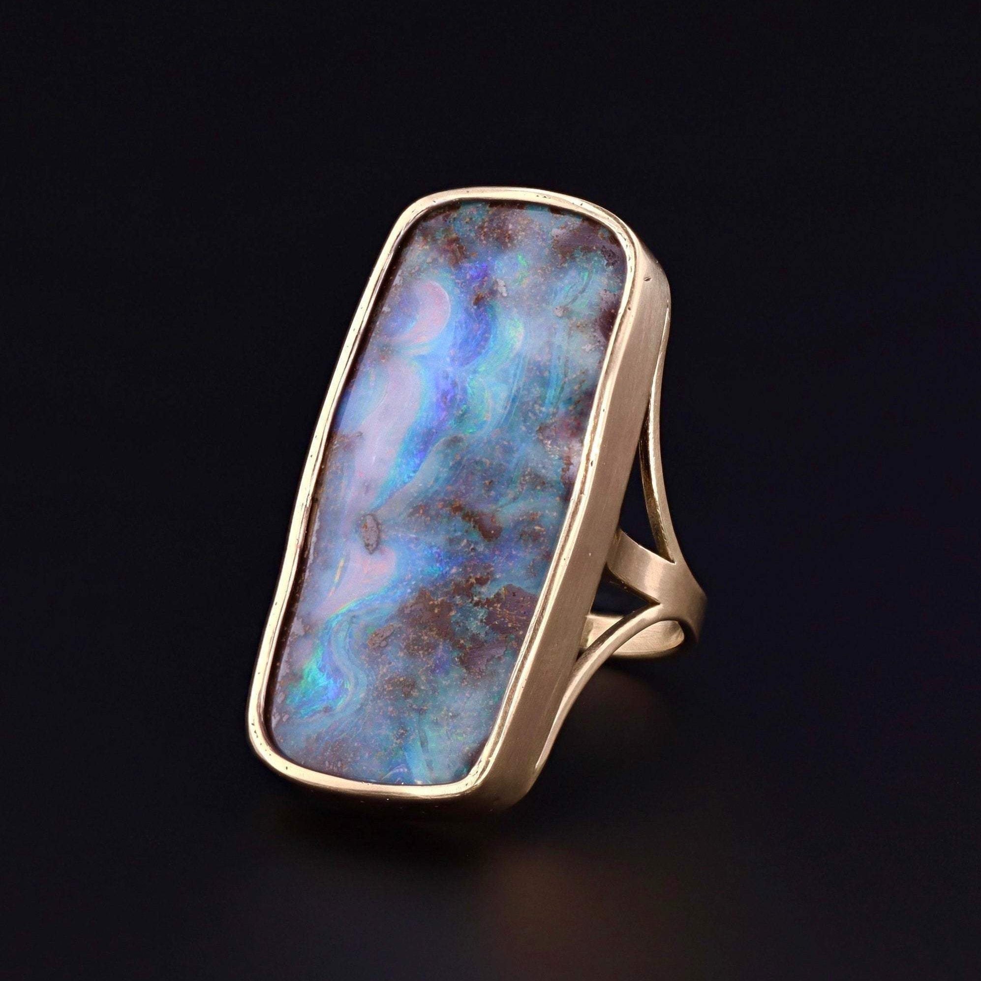 Boulder Opal Ring | 14k Gold Ring - Trademark Antiques