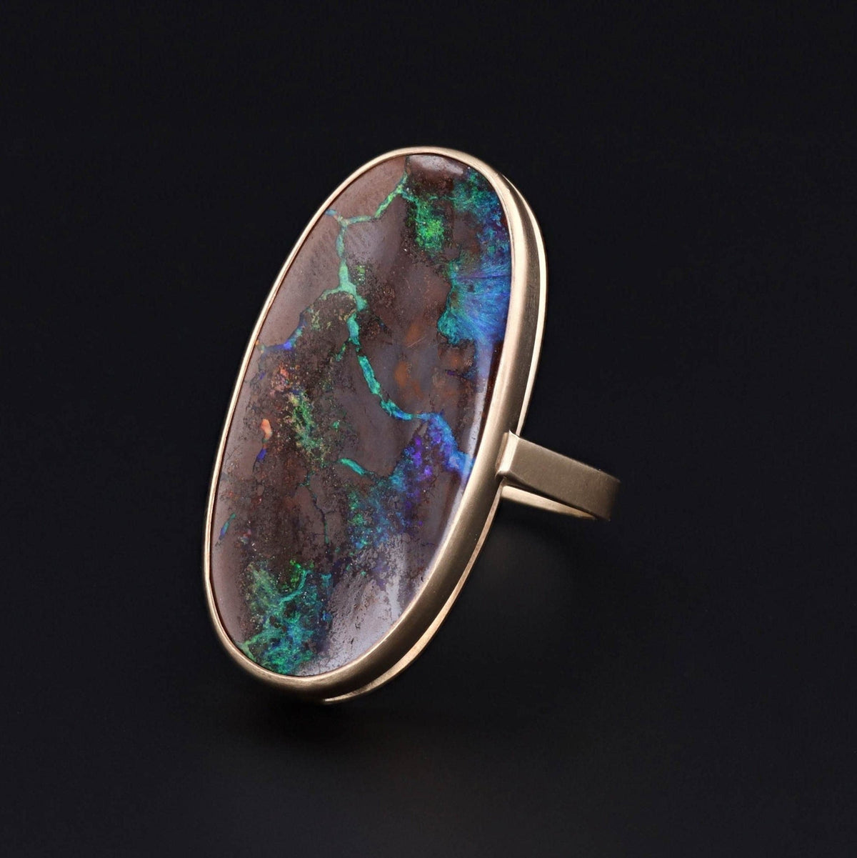 Boulder Opal Ring | 14k Gold Ring - Trademark Antiques