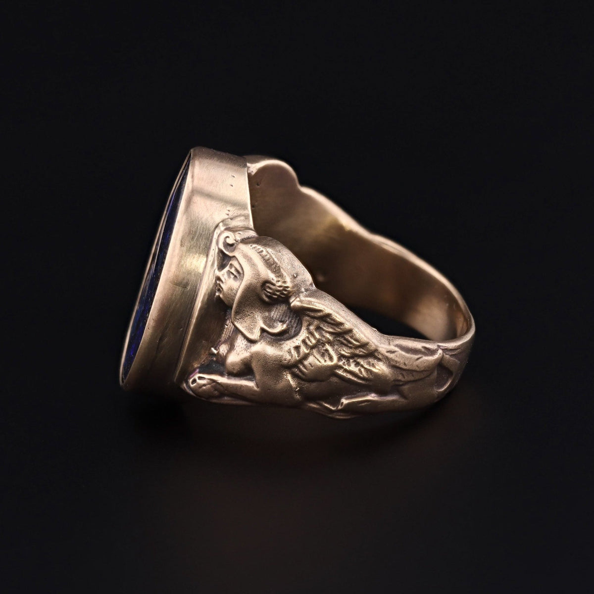 Boulder Opal Ring | 14k Gold Sphinx Ring - Trademark Antiques