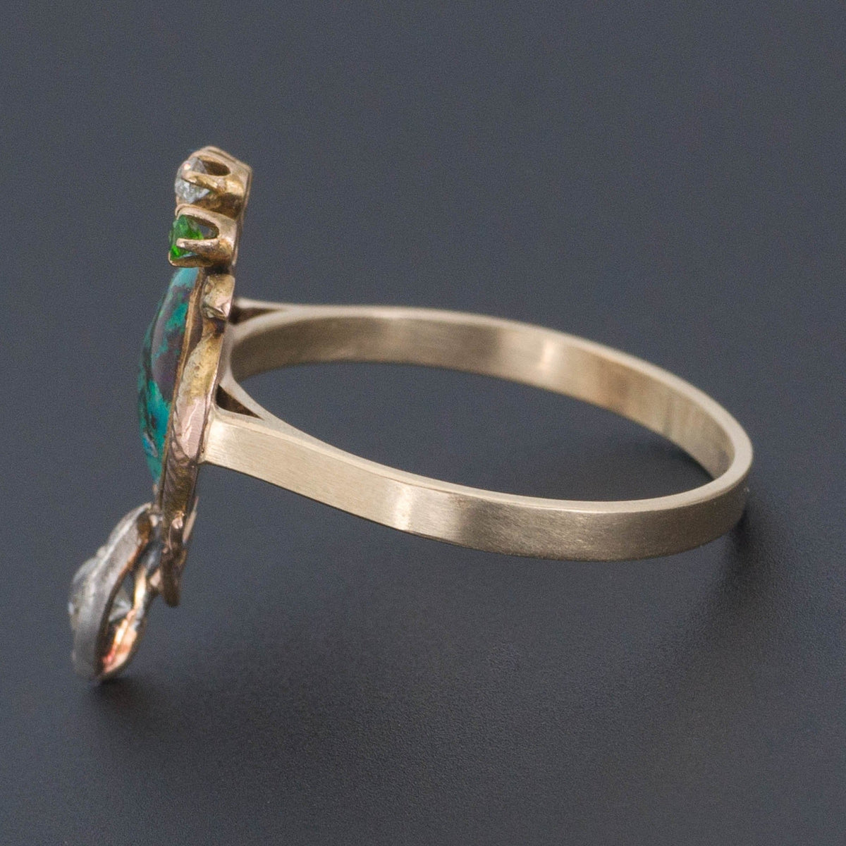 Boulder Opal Ring | Antique Pin Conversion Ring - Trademark Antiques
