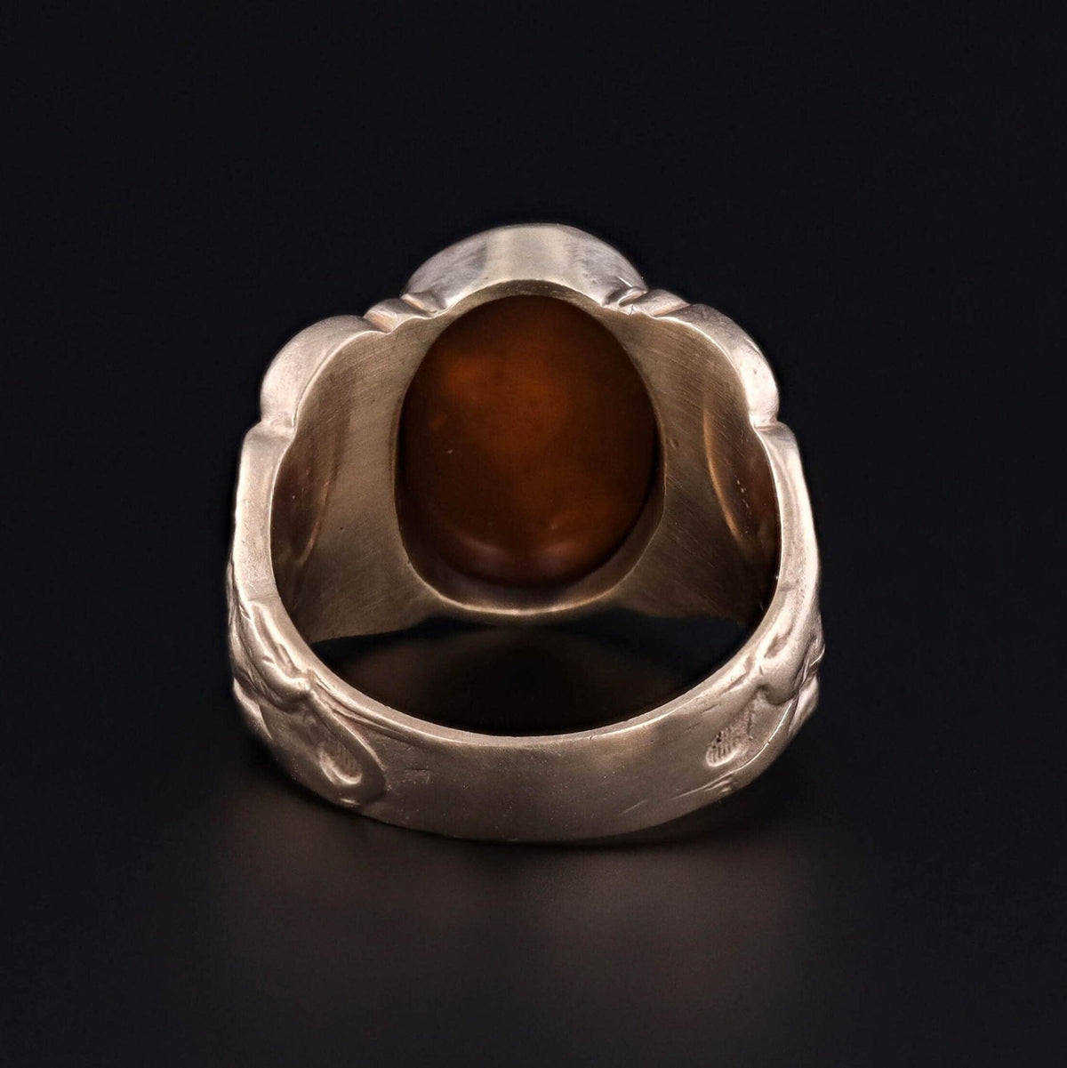Boulder Opal Sphinx Ring of 14k Gold - Trademark Antiques