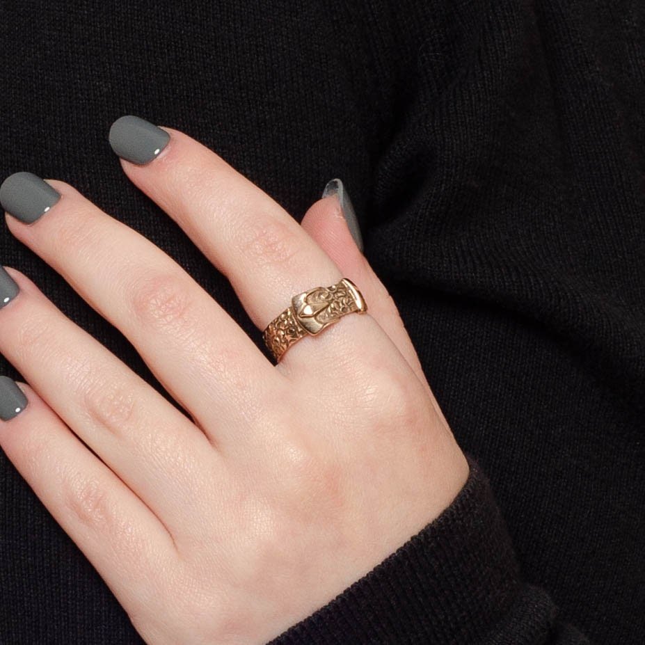 Buckle Ring | 14k Gold Ring - Trademark Antiques