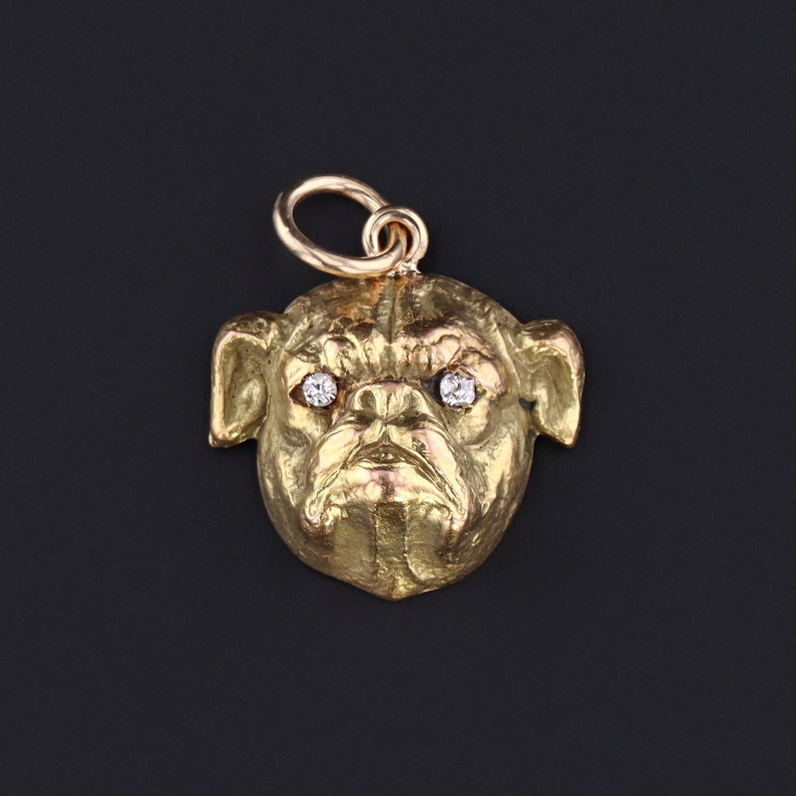Bulldog Charm | 14k Gold Charm - Trademark Antiques