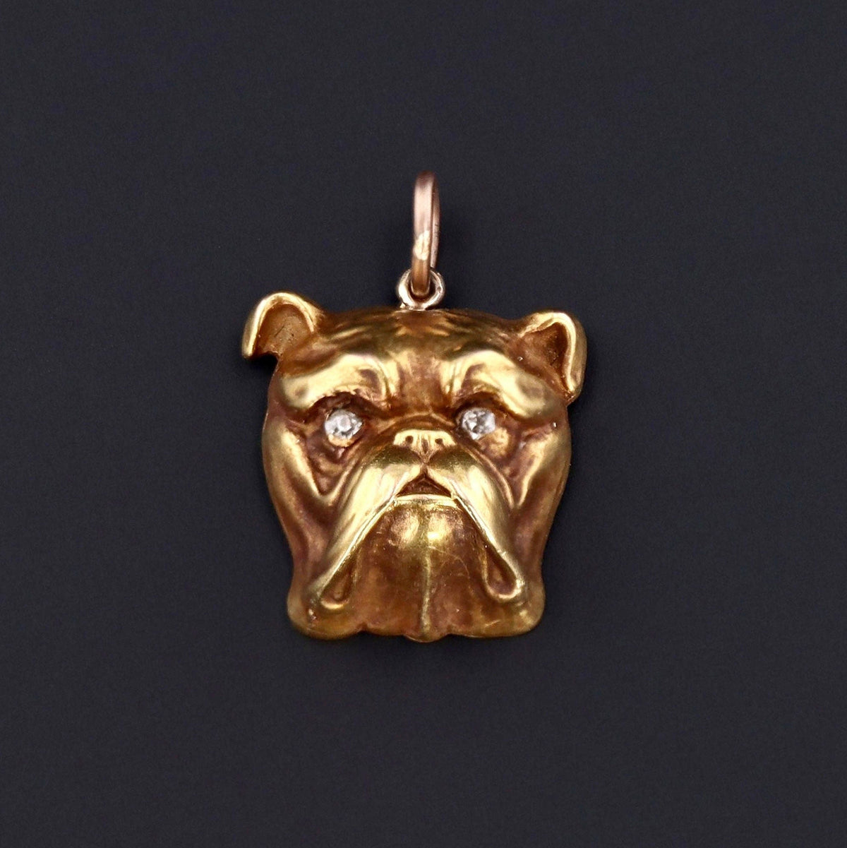 Bulldog Charm | 14k Gold Charm - Trademark Antiques