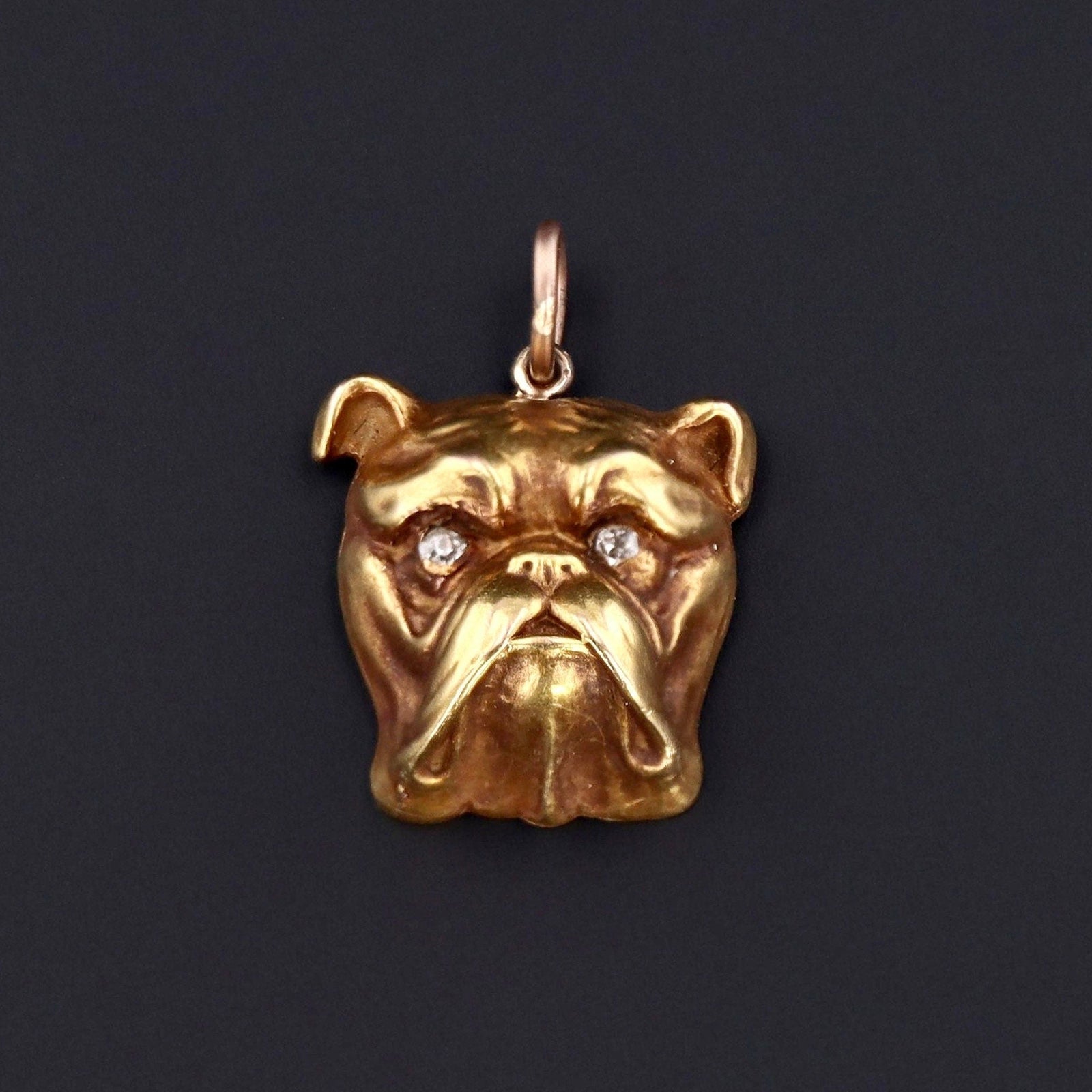 Bulldog Charm | 14k Gold Charm - Trademark Antiques