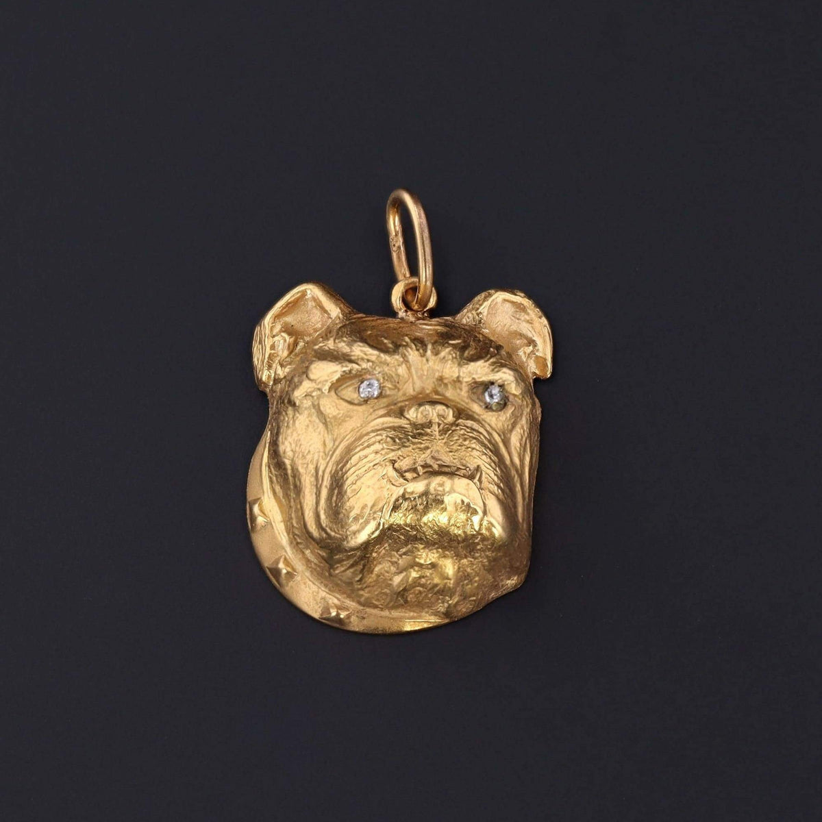 Bulldog Charm | 14k Gold Charm - Trademark Antiques